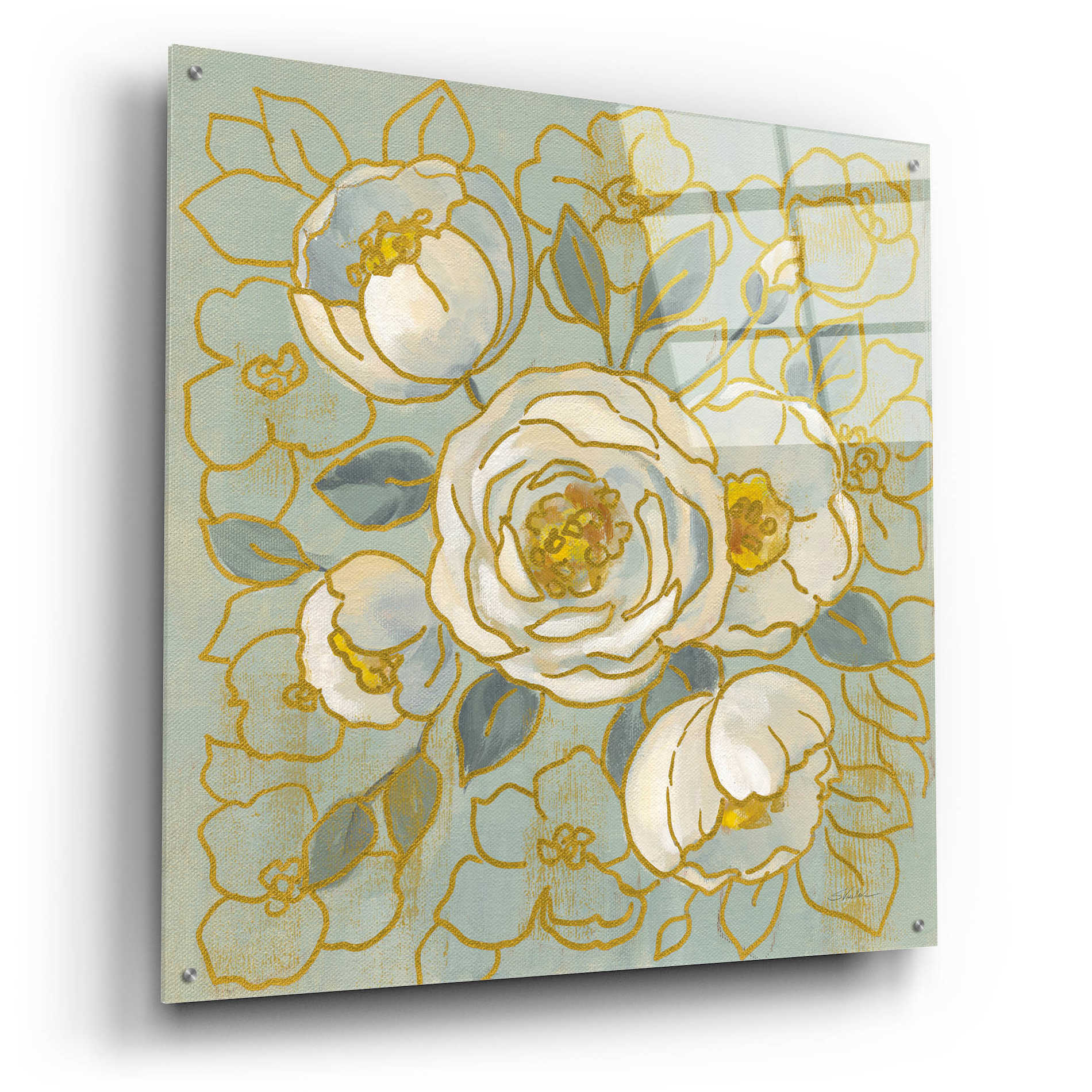 Epic Art 'Sage Floral II' by Silvia Vassileva, Acrylic Glass Wall Art,36x36