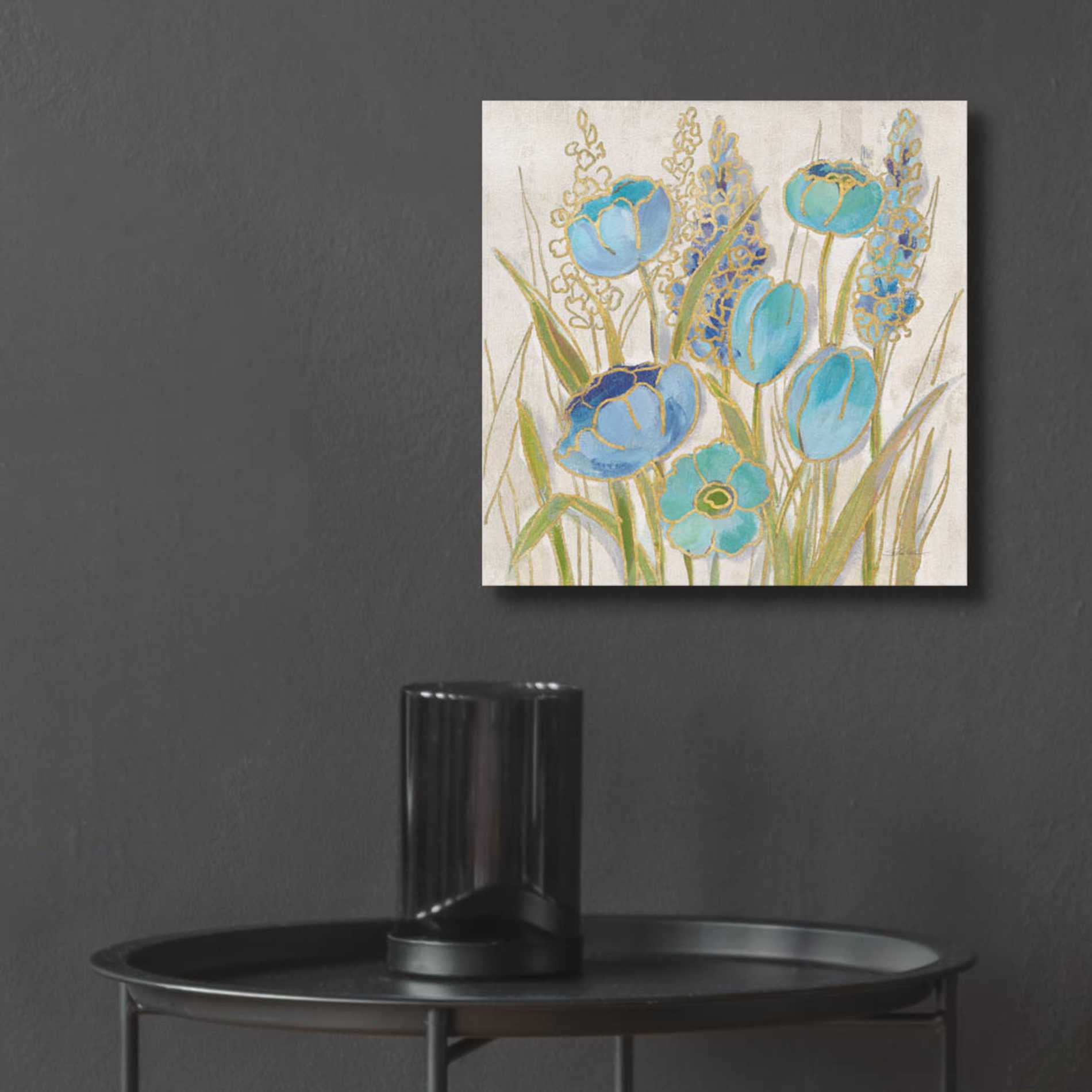 Epic Art 'Opalescent Floral II Blue' by Silvia Vassileva, Acrylic Glass Wall Art,12x12