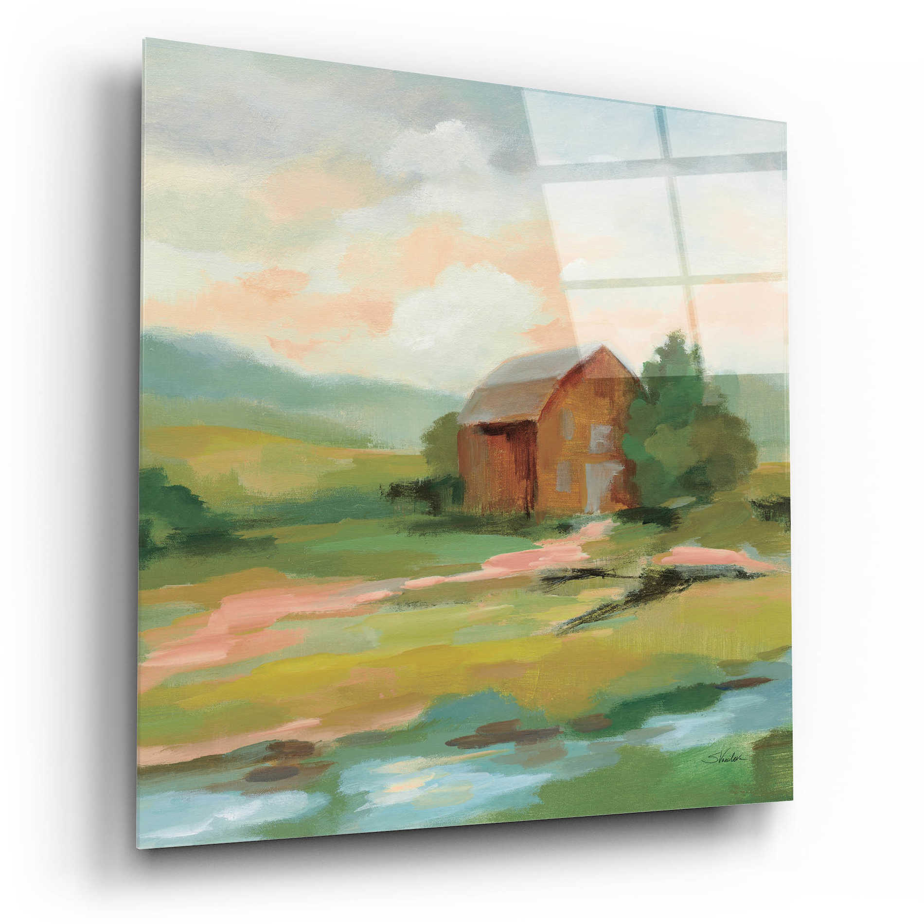 Epic Art 'Springtime Farm Pastel' by Silvia Vassileva, Acrylic Glass Wall Art,12x12