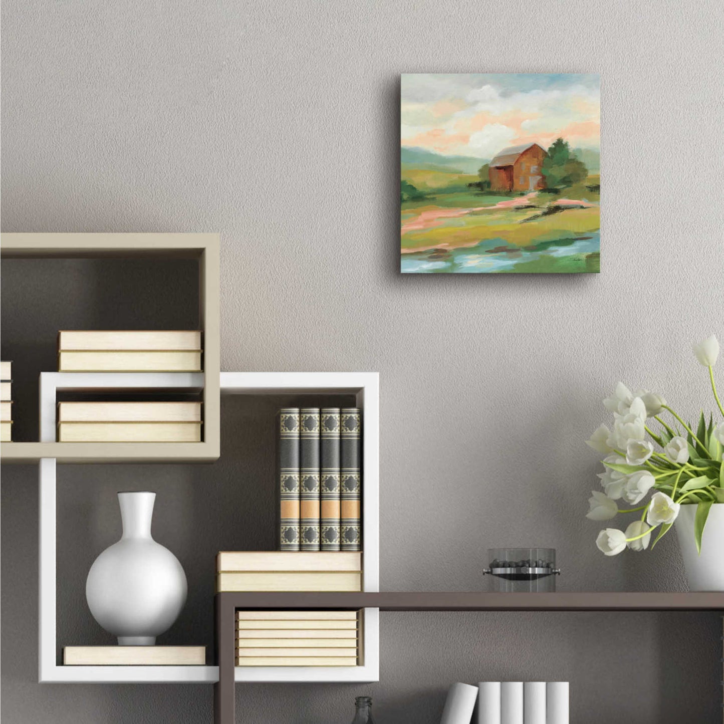 Epic Art 'Springtime Farm Pastel' by Silvia Vassileva, Acrylic Glass Wall Art,12x12