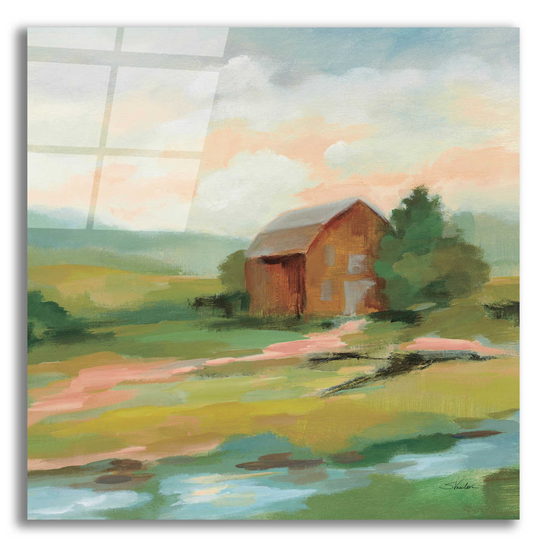 Epic Art 'Springtime Farm Pastel' by Silvia Vassileva, Acrylic Glass Wall Art,12x12