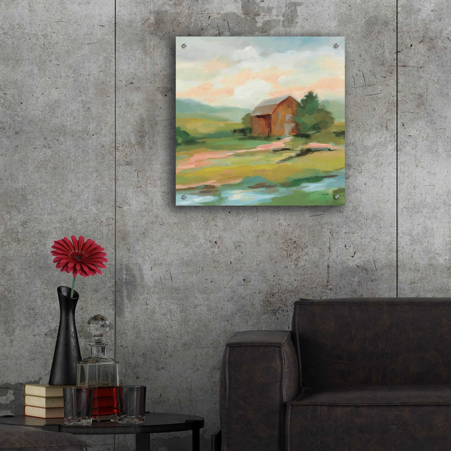 Epic Art 'Springtime Farm Pastel' by Silvia Vassileva, Acrylic Glass Wall Art,24x24