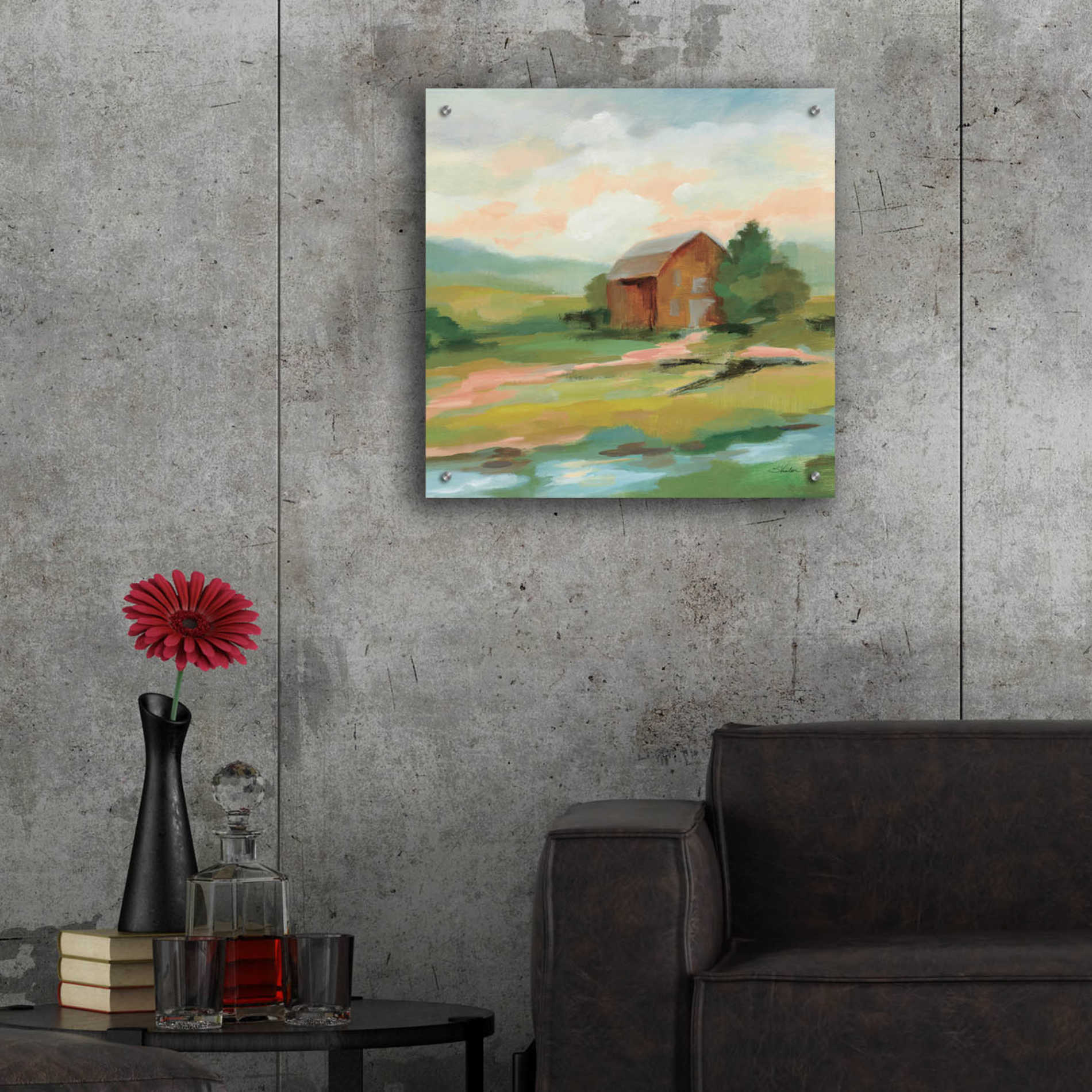 Epic Art 'Springtime Farm Pastel' by Silvia Vassileva, Acrylic Glass Wall Art,24x24