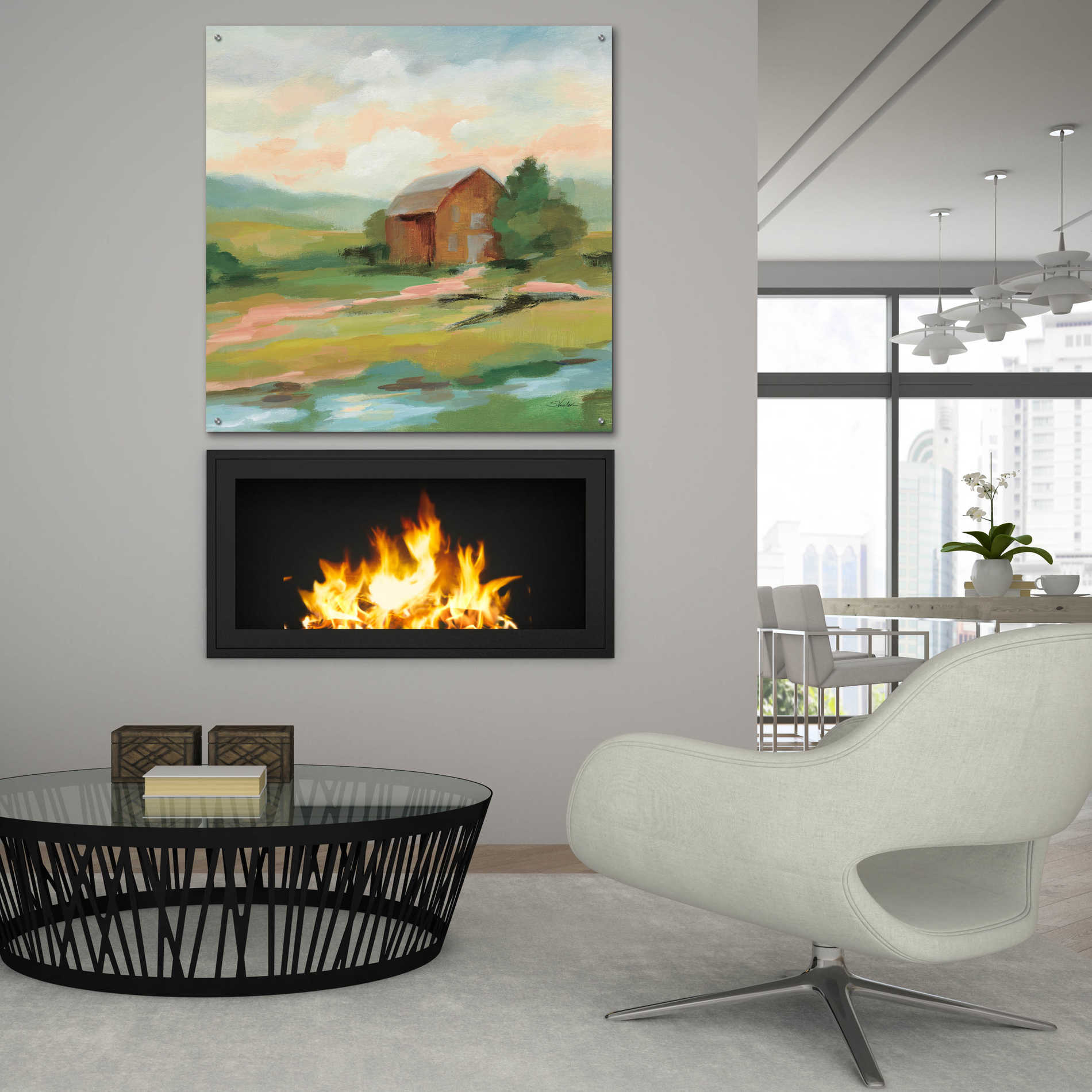 Epic Art 'Springtime Farm Pastel' by Silvia Vassileva, Acrylic Glass Wall Art,36x36