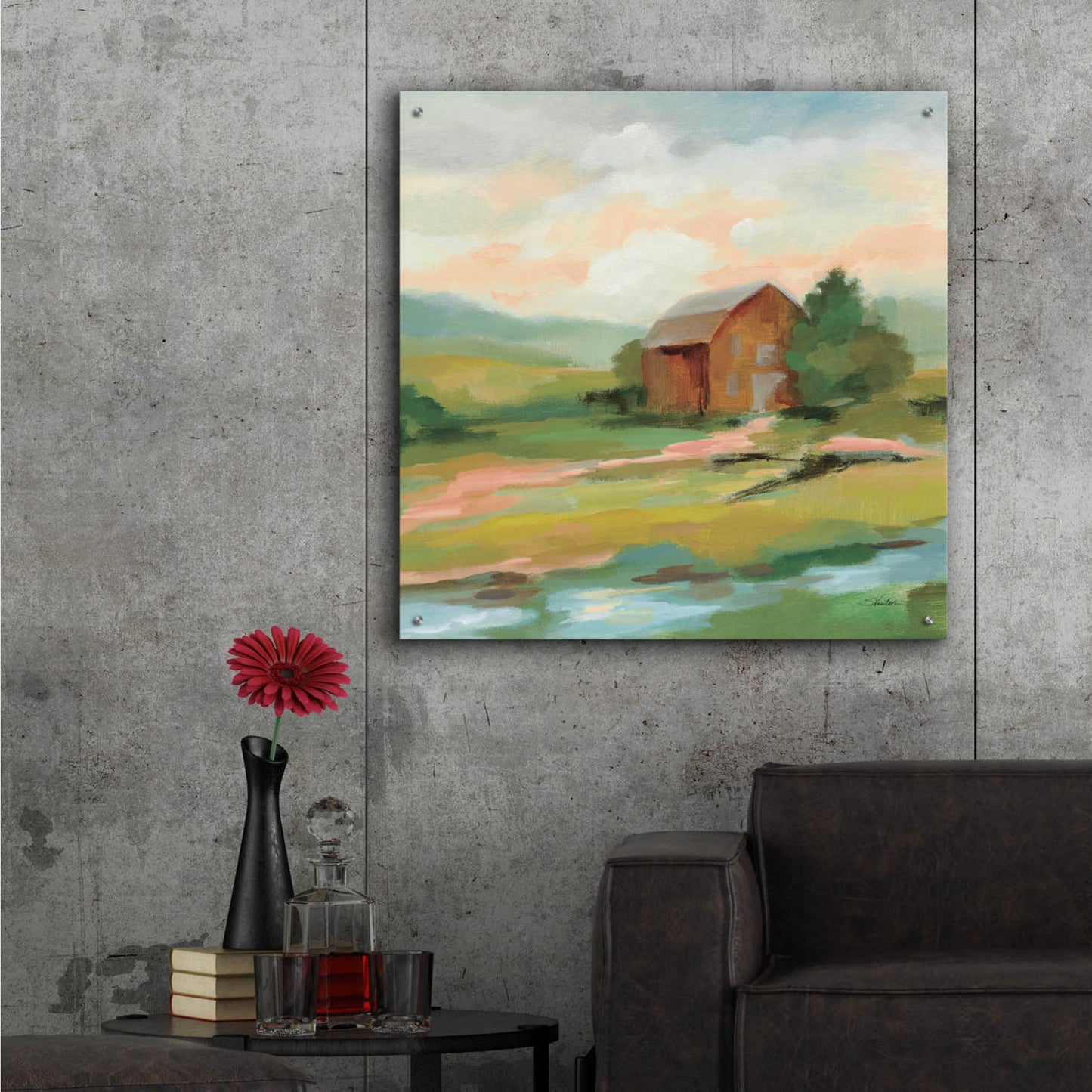 Epic Art 'Springtime Farm Pastel' by Silvia Vassileva, Acrylic Glass Wall Art,36x36