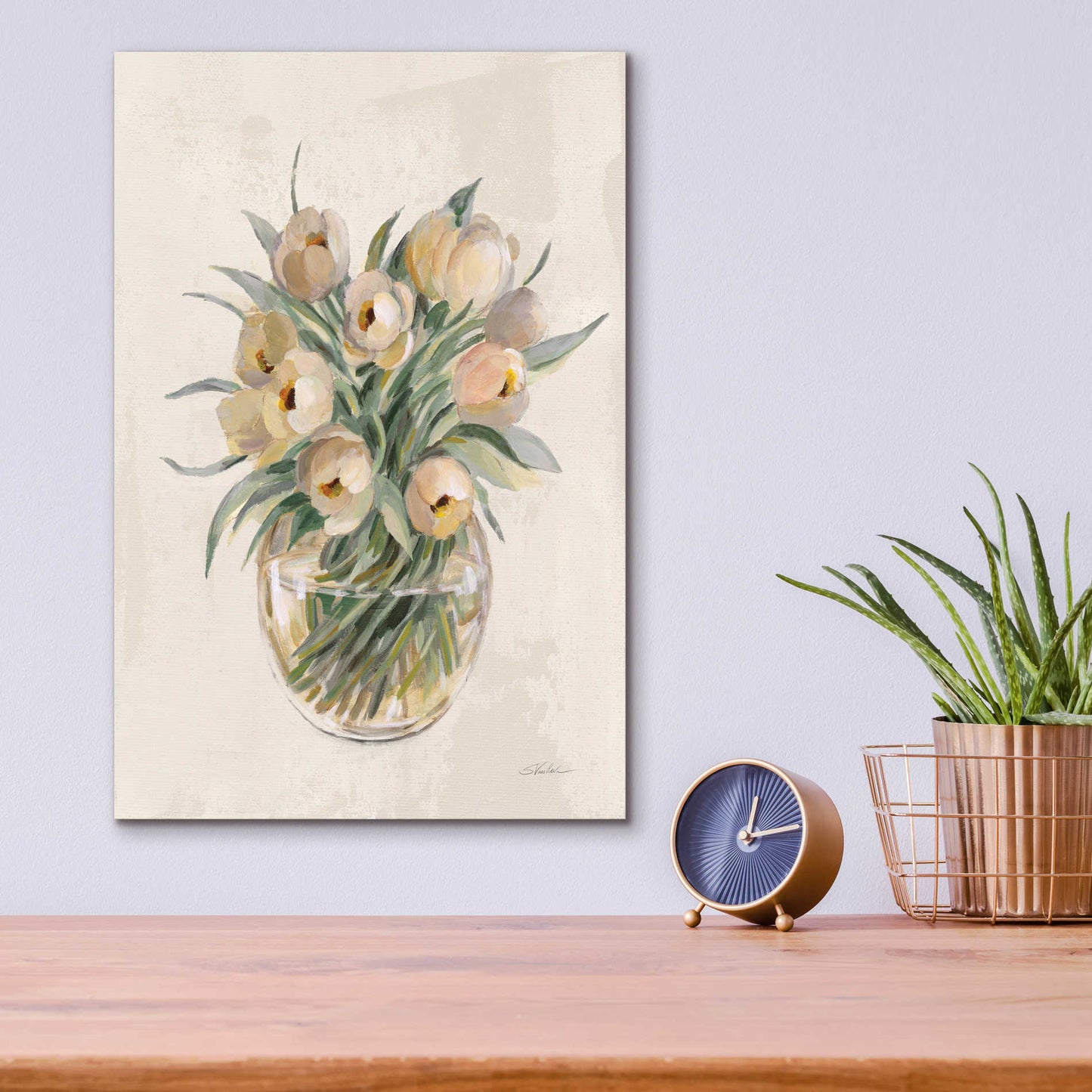 Epic Art 'Blush Floral Bouquet White' by Silvia Vassileva, Acrylic Glass Wall Art,12x16