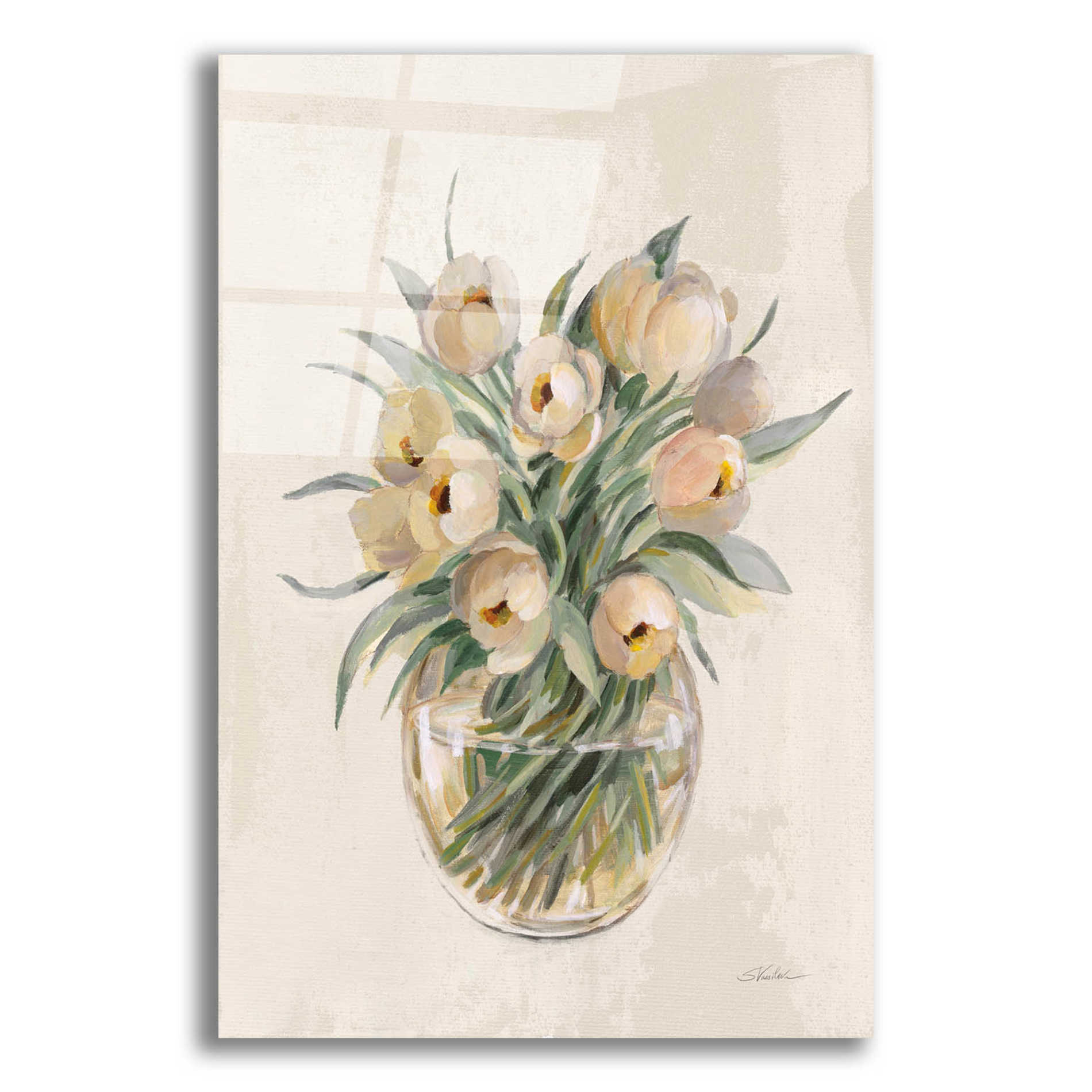 Epic Art 'Blush Floral Bouquet White' by Silvia Vassileva, Acrylic Glass Wall Art,12x16