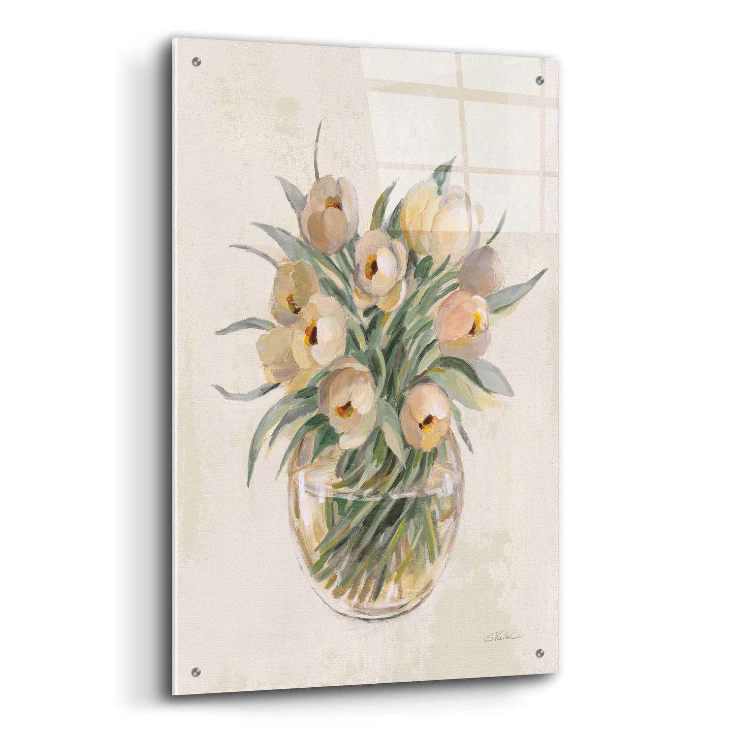 Epic Art 'Blush Floral Bouquet White' by Silvia Vassileva, Acrylic Glass Wall Art,24x36