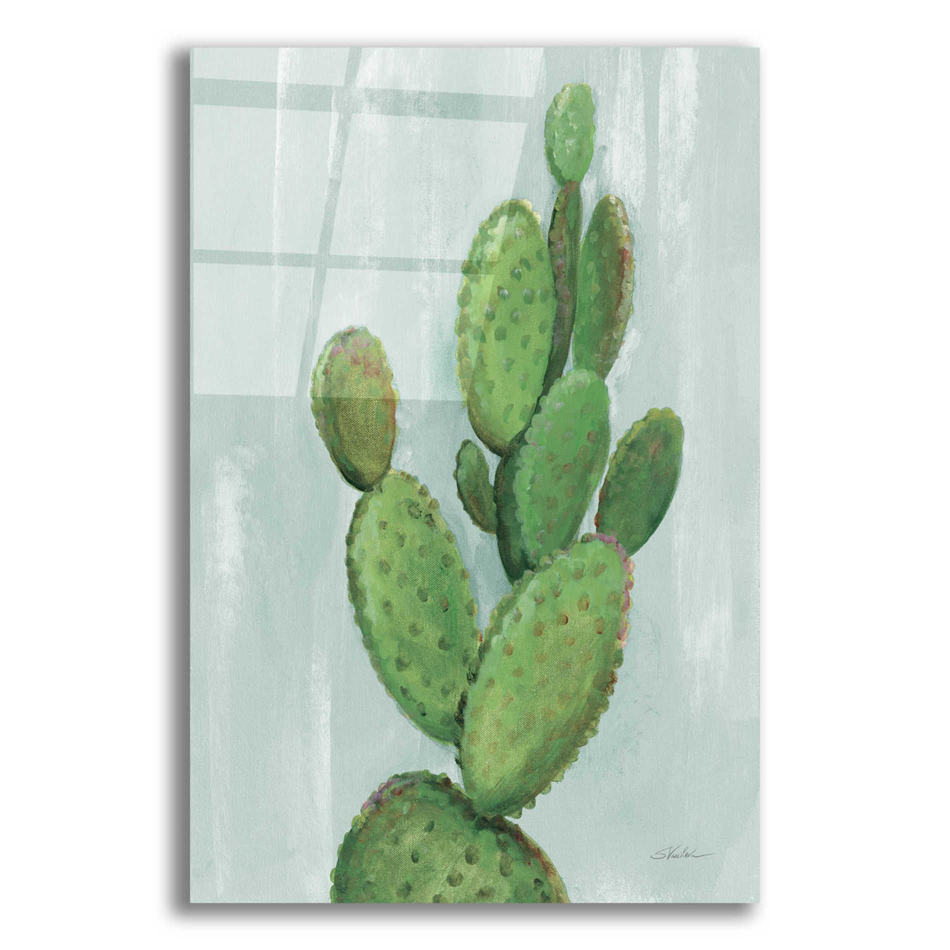'Front Yard Cactus I Slate' by Silvia Vassileva, Canvas Wall Art
