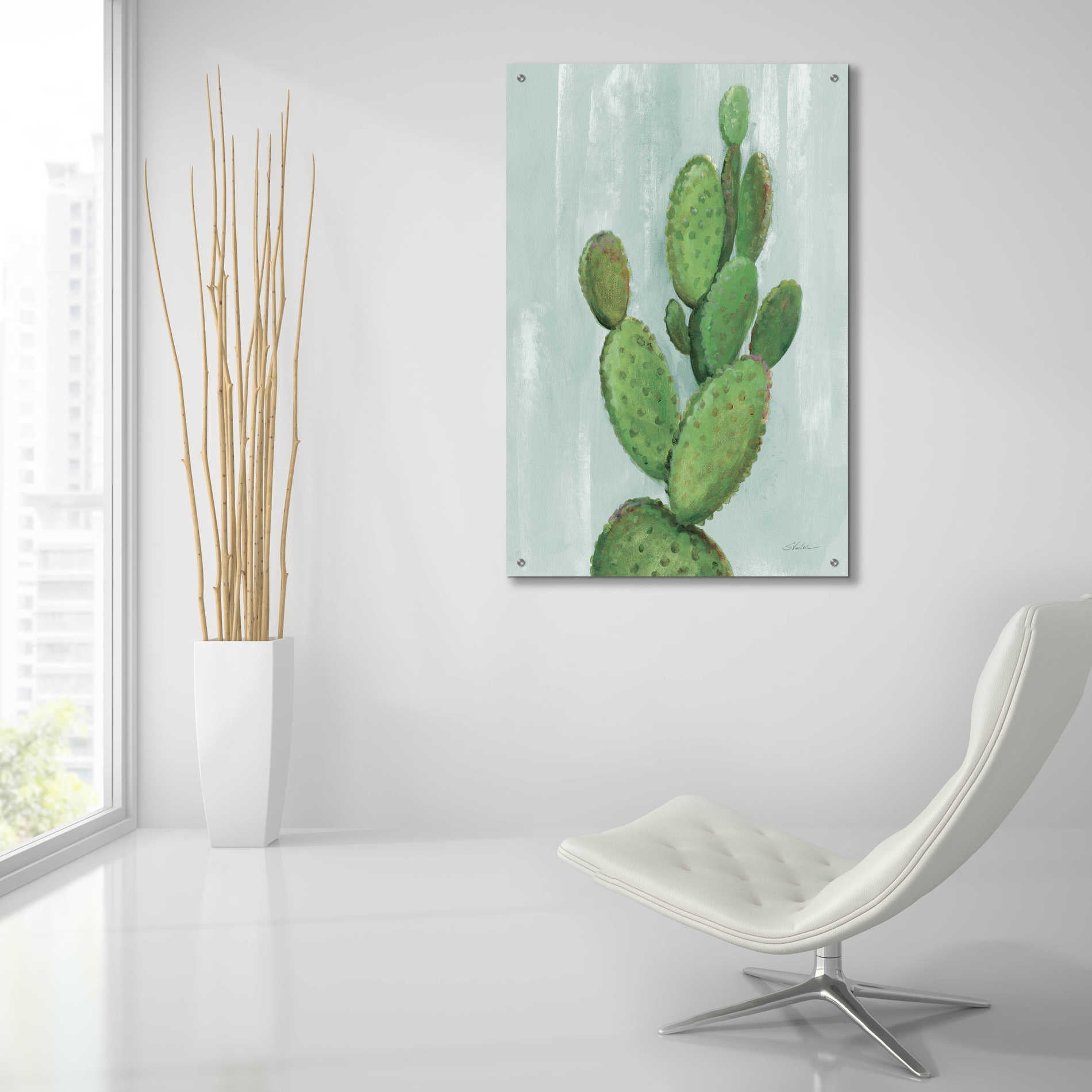 Epic Art 'Front Yard Cactus I Slate' by Silvia Vassileva, Acrylic Glass Wall Art,24x36