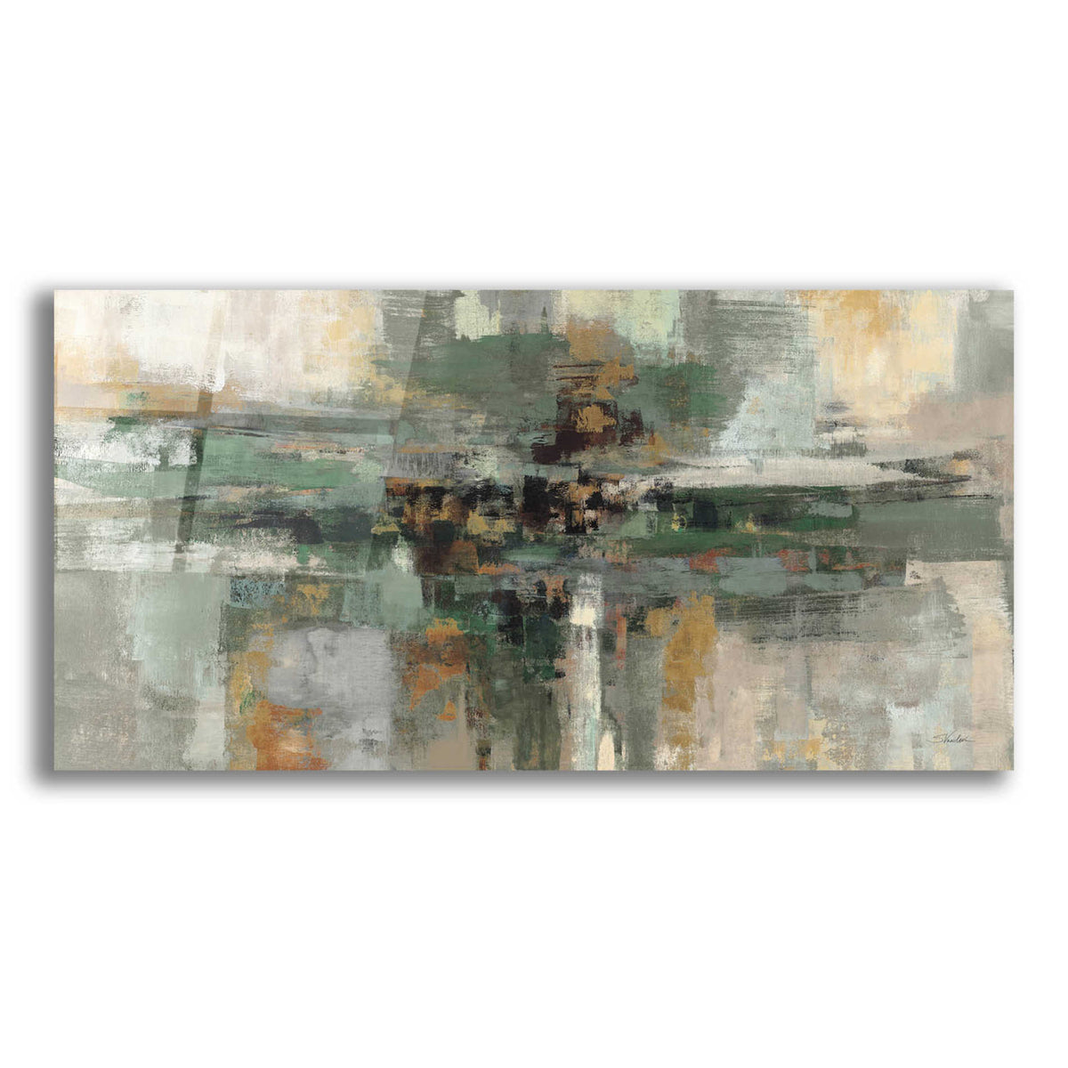 Epic Art 'Morning Fjord Rifle Green' by Silvia Vassileva, Acrylic Glass Wall Art