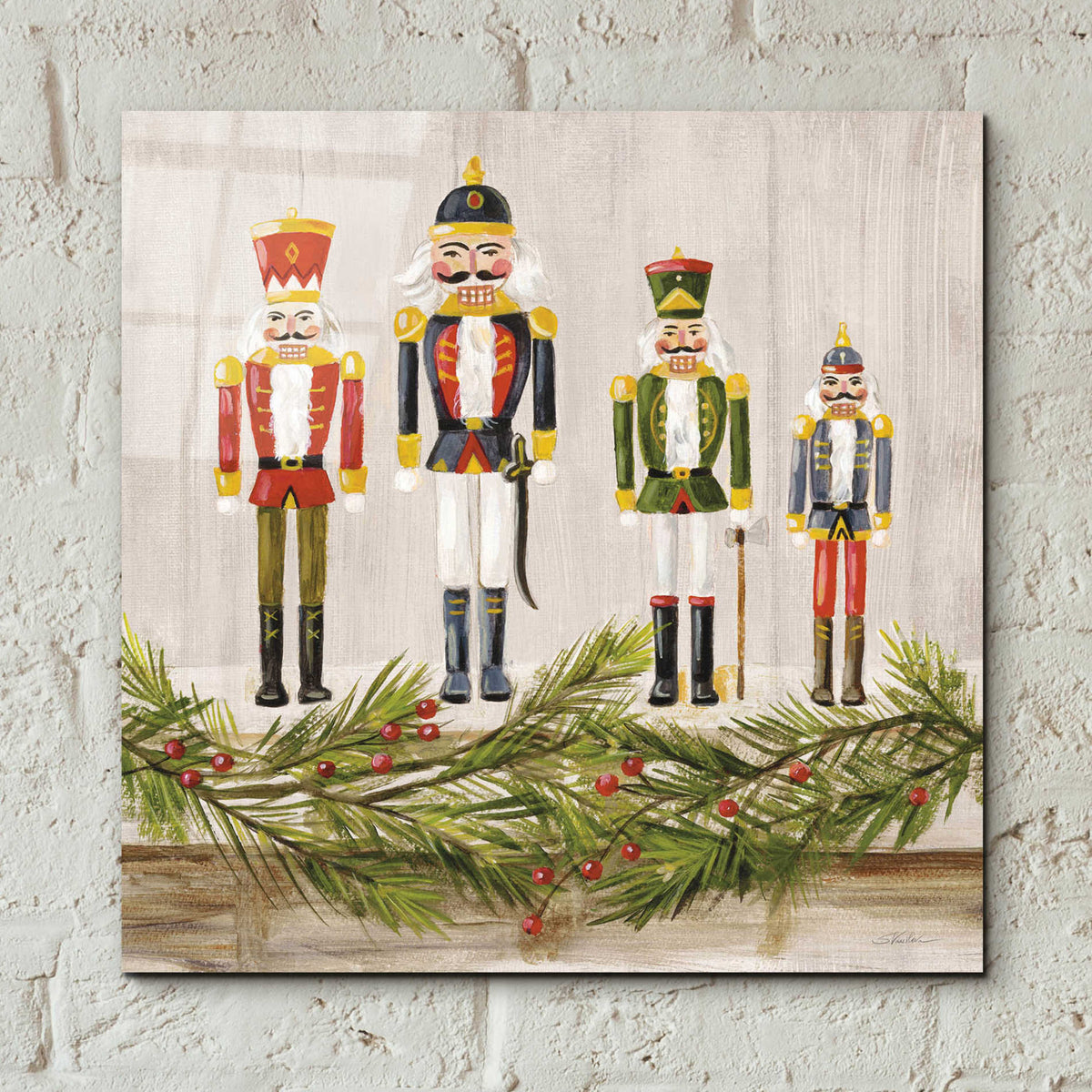 Epic Art 'Nutcrackers on a Mantel' by Silvia Vassileva, Acrylic Glass Wall Art,12x12