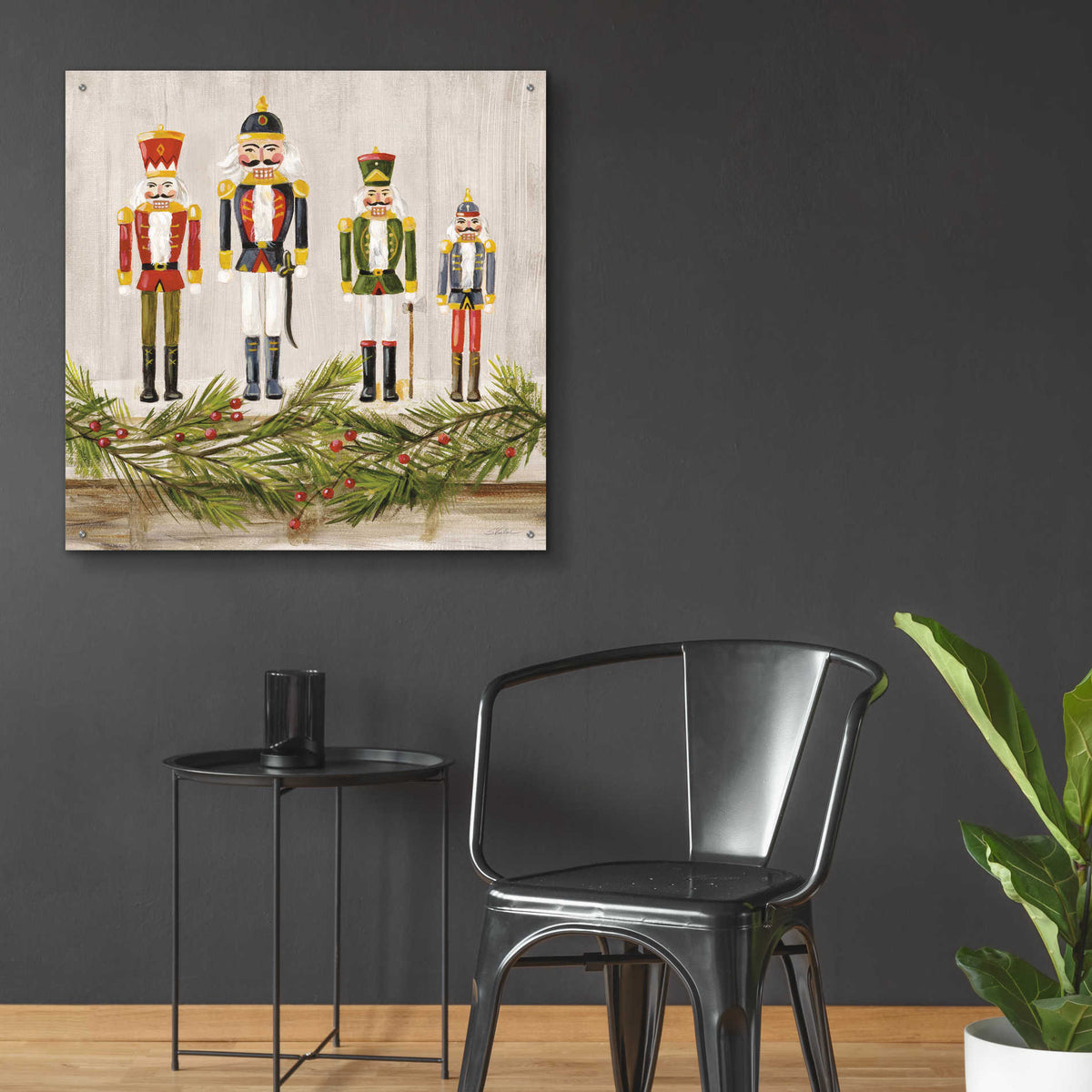 Epic Art 'Nutcrackers on a Mantel' by Silvia Vassileva, Acrylic Glass Wall Art,36x36