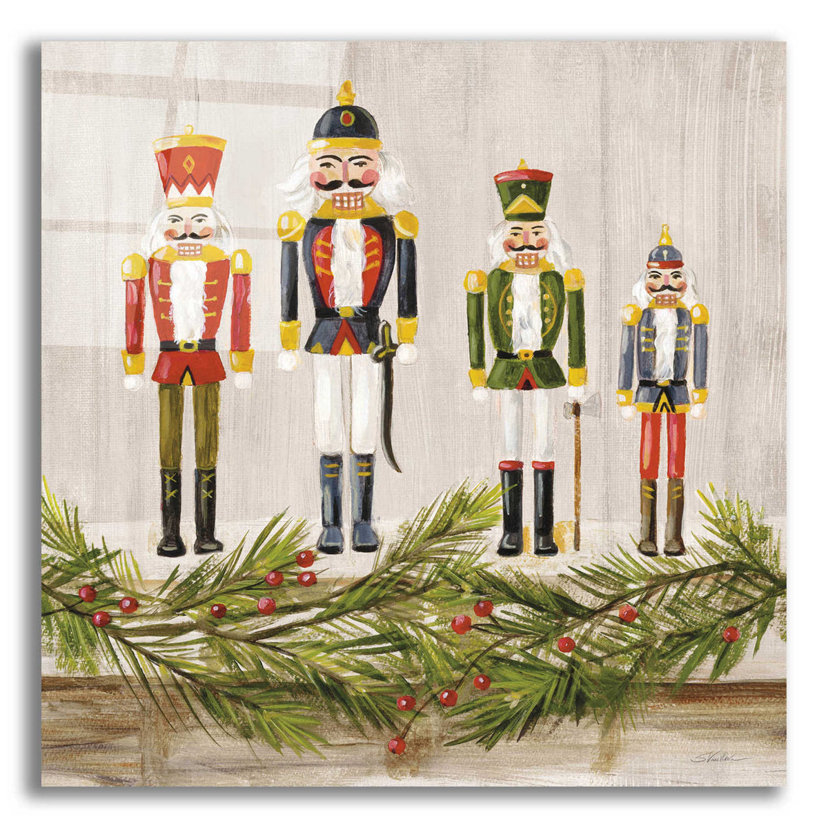 Epic Art 'Nutcrackers on a Mantel' by Silvia Vassileva, Acrylic Glass Wall Art