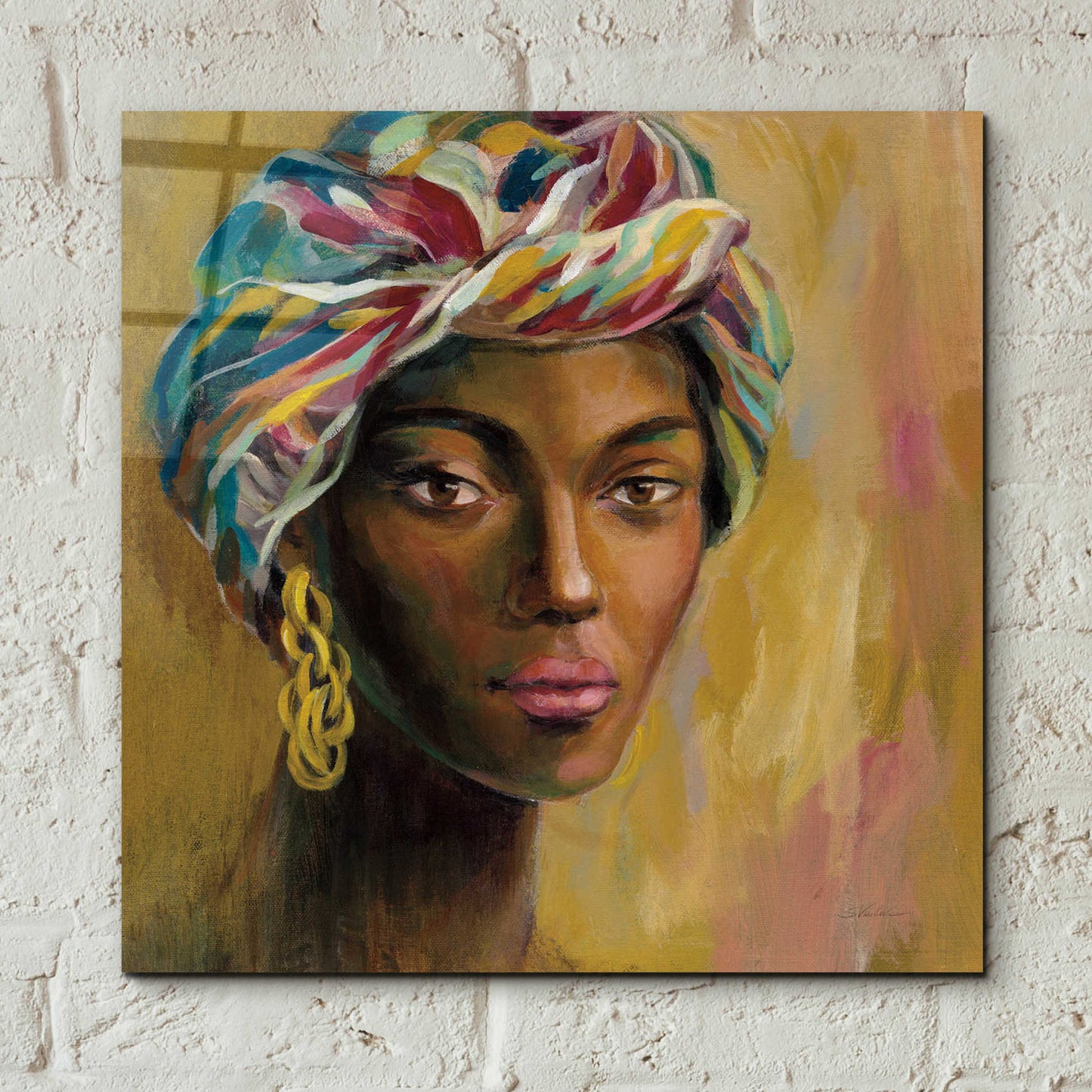 Epic Art 'African Face I' by Silvia Vassileva, Acrylic Glass Wall Art,12x12