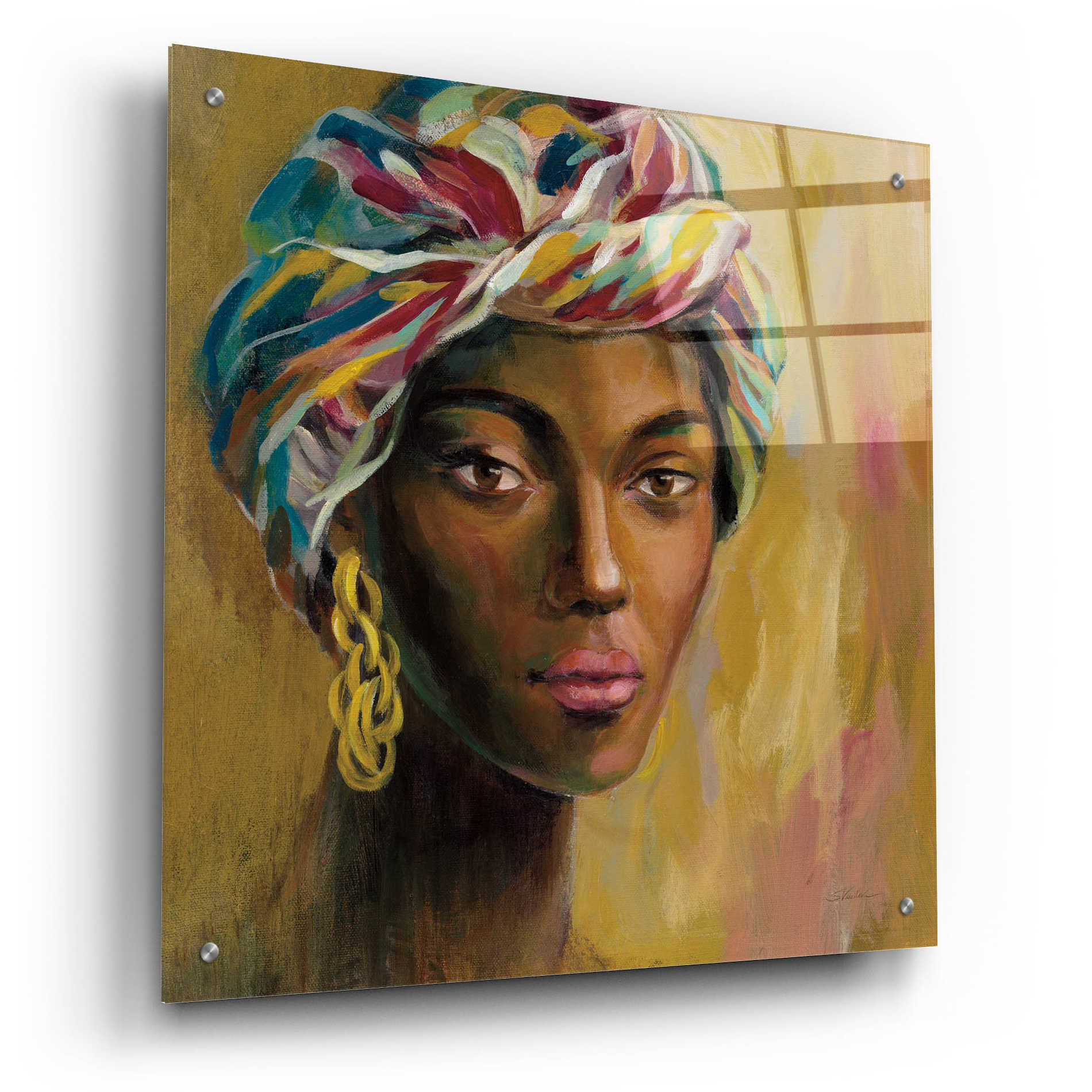 Epic Art 'African Face I' by Silvia Vassileva, Acrylic Glass Wall Art,24x24