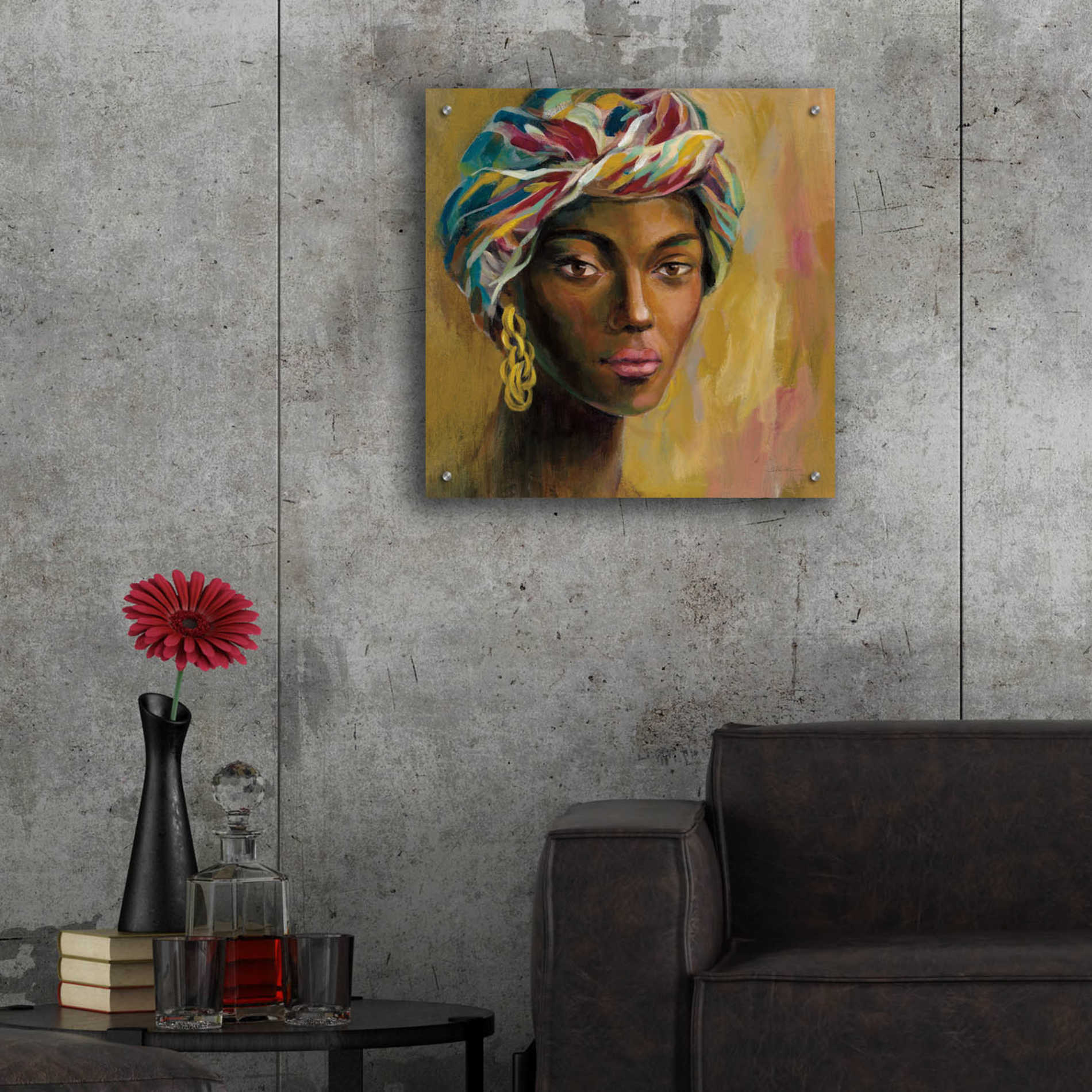 Epic Art 'African Face I' by Silvia Vassileva, Acrylic Glass Wall Art,24x24