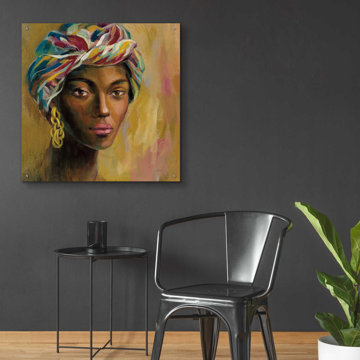 Epic Art 'African Face I' by Silvia Vassileva, Acrylic Glass Wall Art,36x36