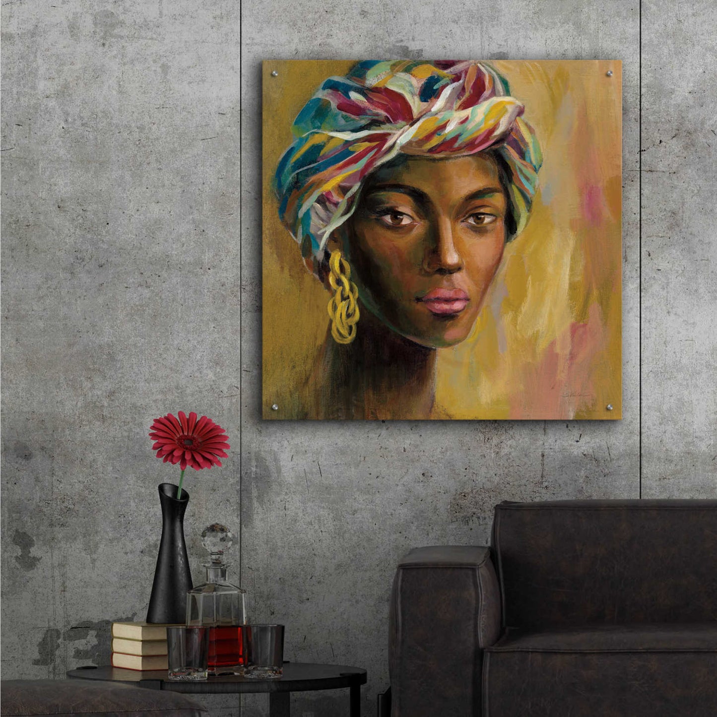 Epic Art 'African Face I' by Silvia Vassileva, Acrylic Glass Wall Art,36x36