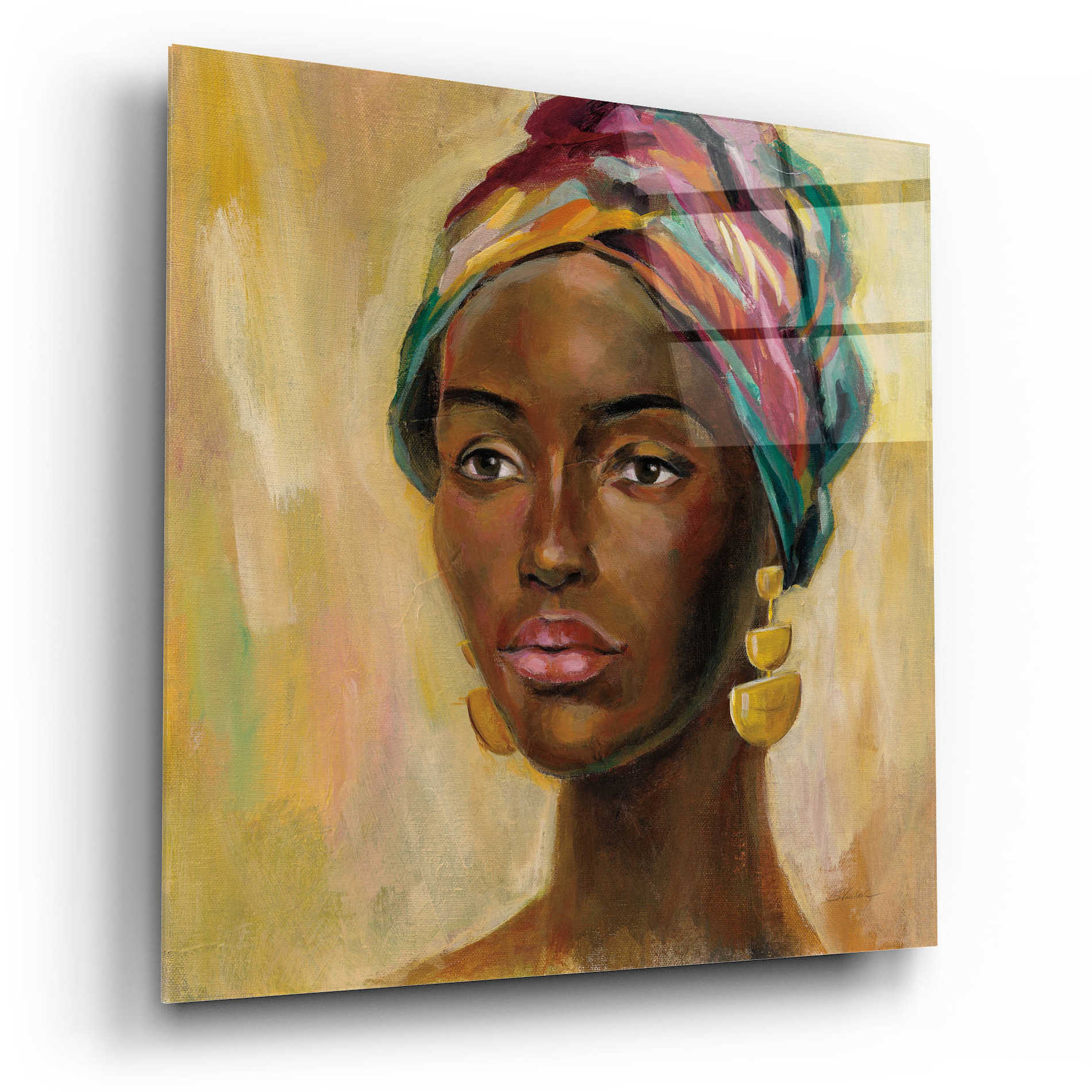 Epic Art 'African Face II' by Silvia Vassileva, Acrylic Glass Wall Art,12x12