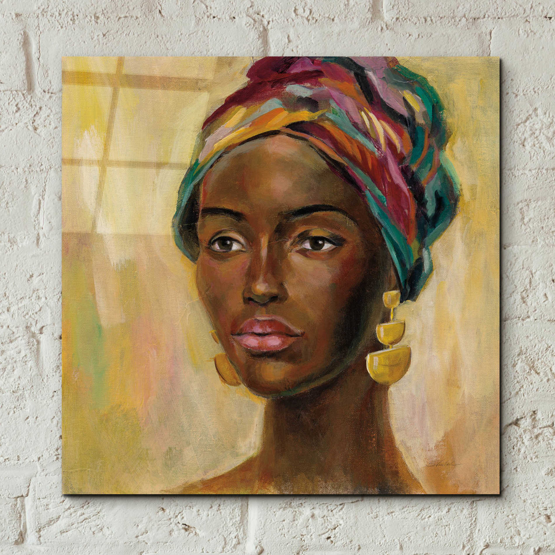 Epic Art 'African Face II' by Silvia Vassileva, Acrylic Glass Wall Art,12x12