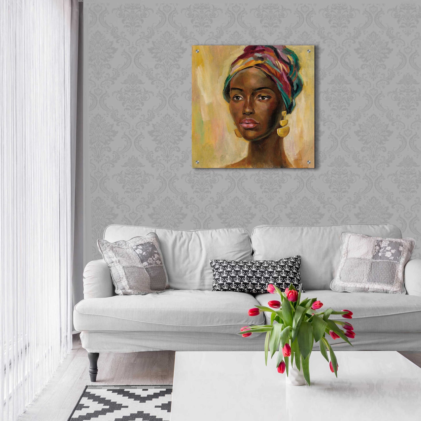 Epic Art 'African Face II' by Silvia Vassileva, Acrylic Glass Wall Art,24x24