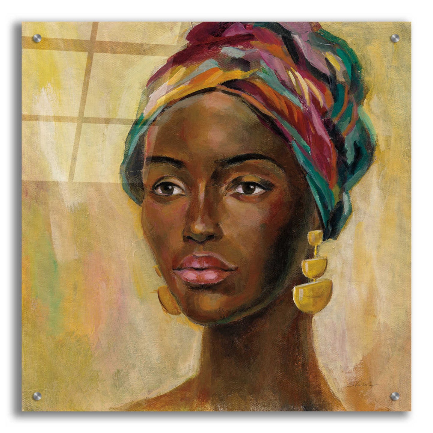 Epic Art 'African Face II' by Silvia Vassileva, Acrylic Glass Wall Art,24x24