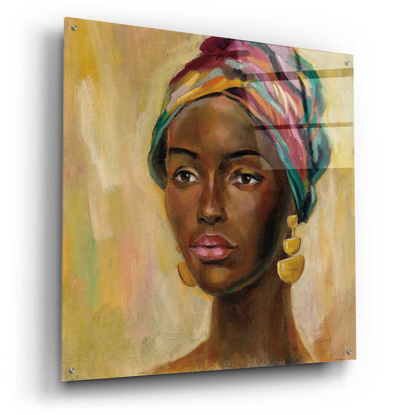 Epic Art 'African Face II' by Silvia Vassileva, Acrylic Glass Wall Art,36x36