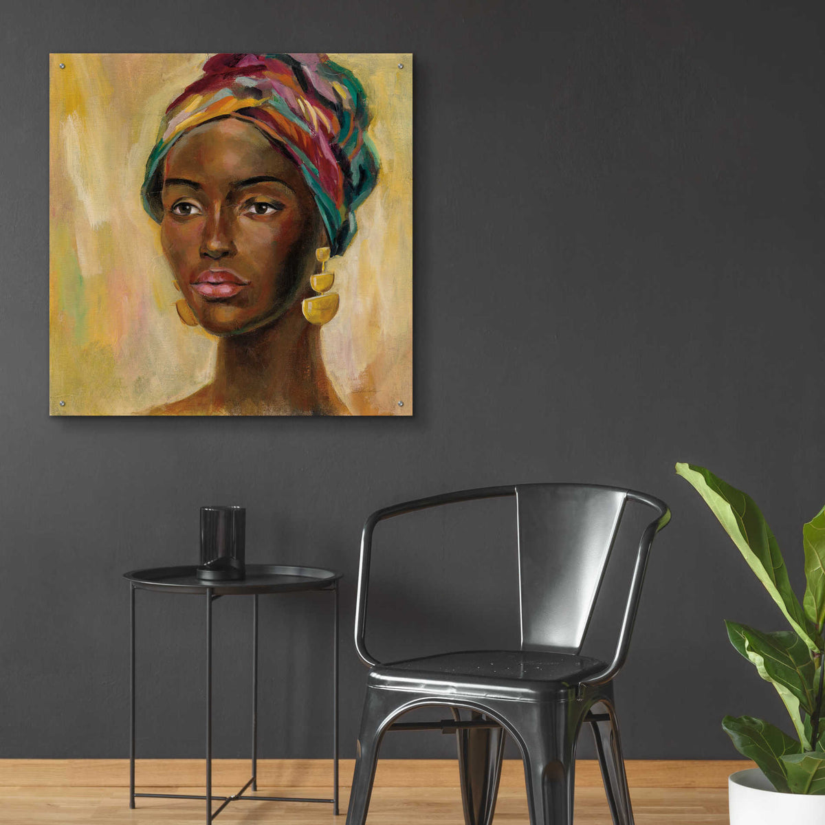 Epic Art 'African Face II' by Silvia Vassileva, Acrylic Glass Wall Art,36x36