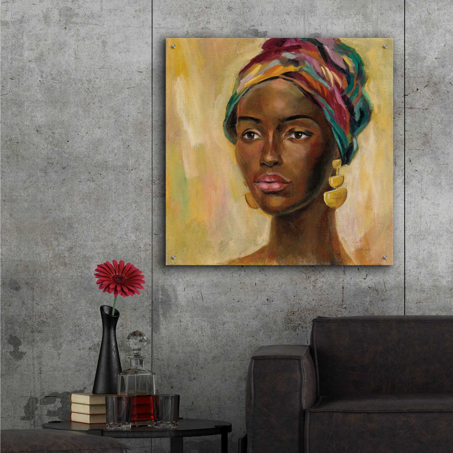 Epic Art 'African Face II' by Silvia Vassileva, Acrylic Glass Wall Art,36x36