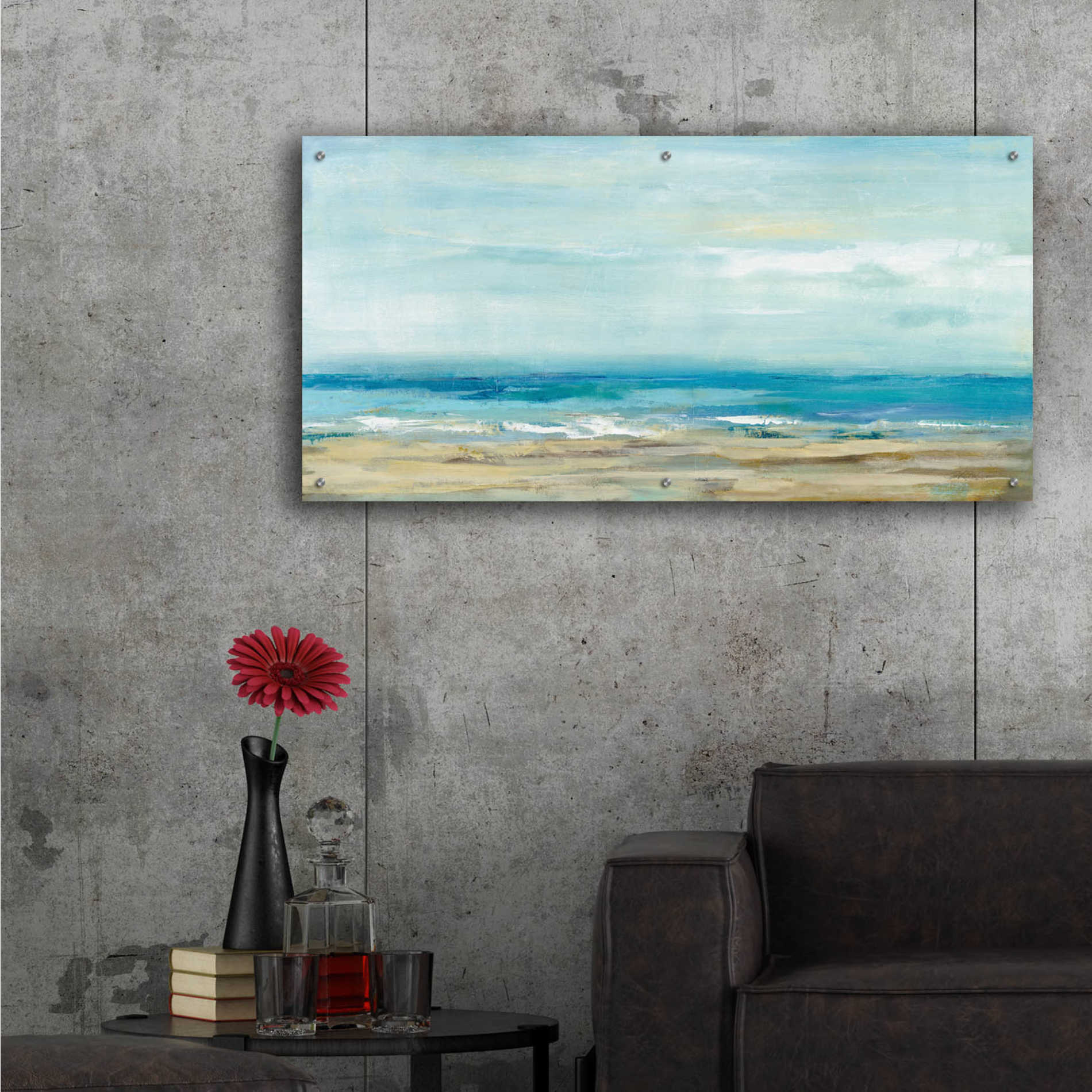 Epic Art 'Sea Coast' by Silvia Vassileva, Acrylic Glass Wall Art,48x24