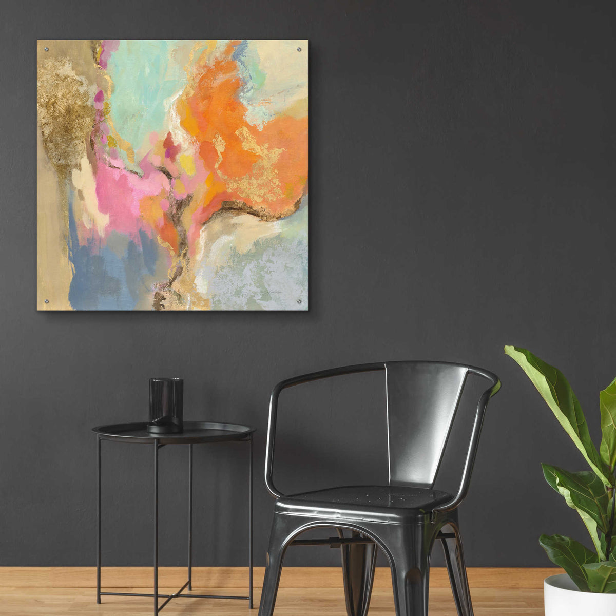 Epic Art 'Tangerine Gold Mid Mod' by Silvia Vassileva, Acrylic Glass Wall Art,36x36