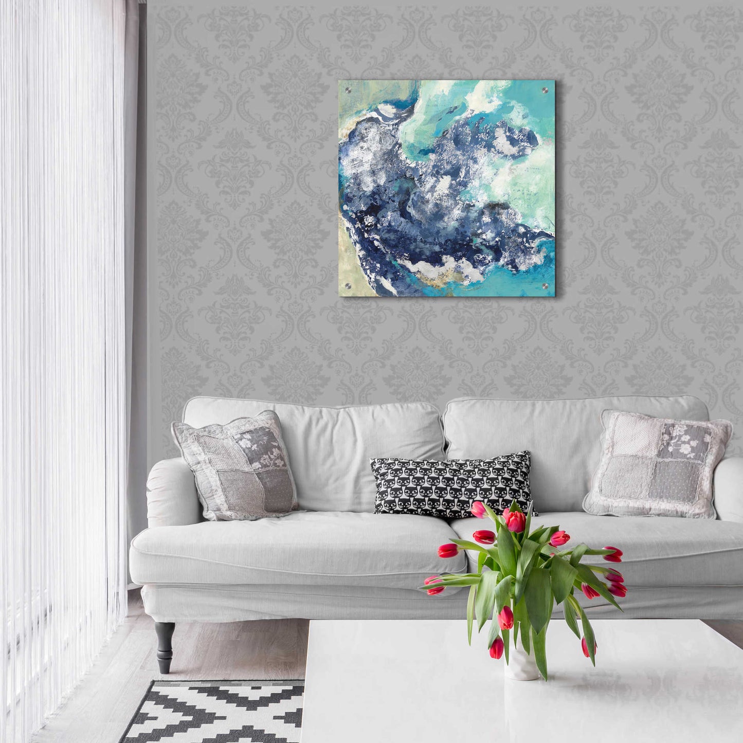 Epic Art 'Turquoise' by Silvia Vassileva, Acrylic Glass Wall Art,24x24