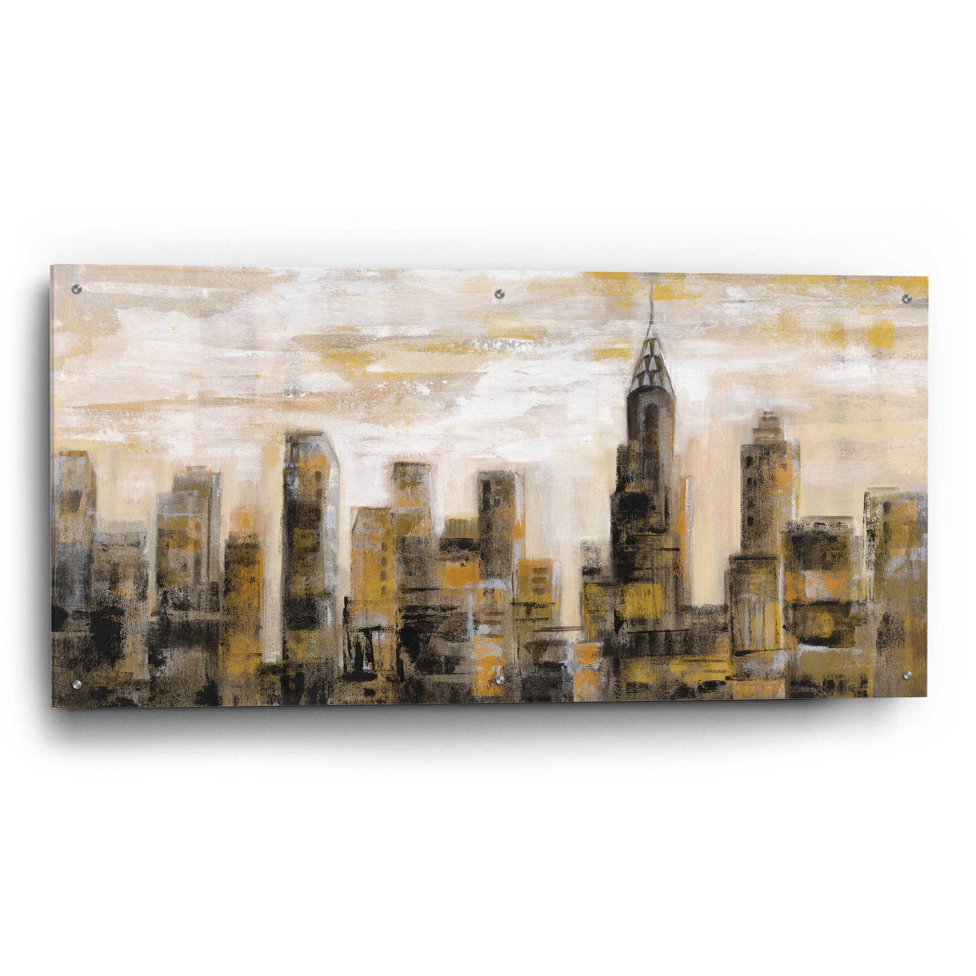 Epic Art 'Manhattan Skyline' by Silvia Vassileva, Acrylic Glass Wall Art,48x24