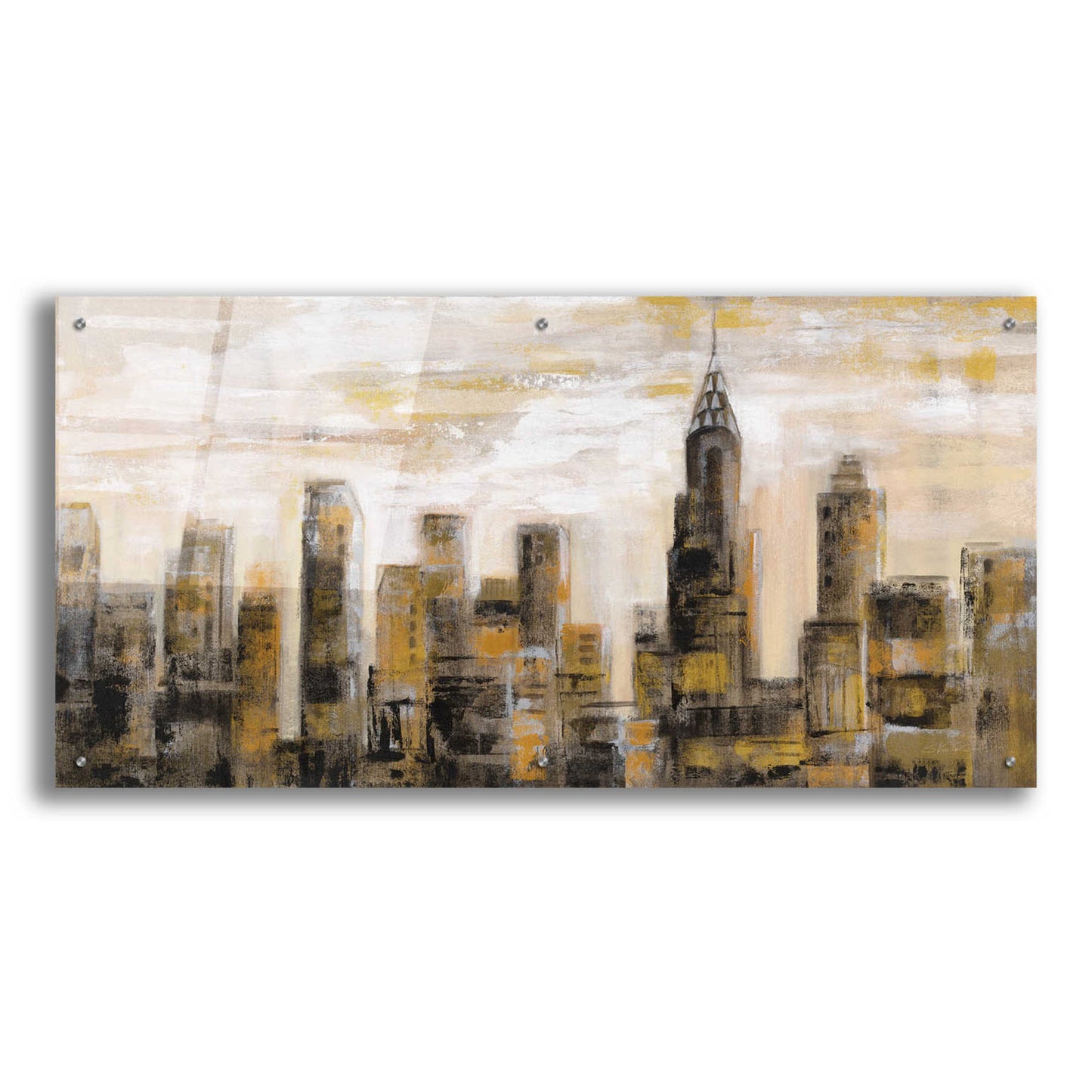 Epic Art 'Manhattan Skyline' by Silvia Vassileva, Acrylic Glass Wall Art,48x24