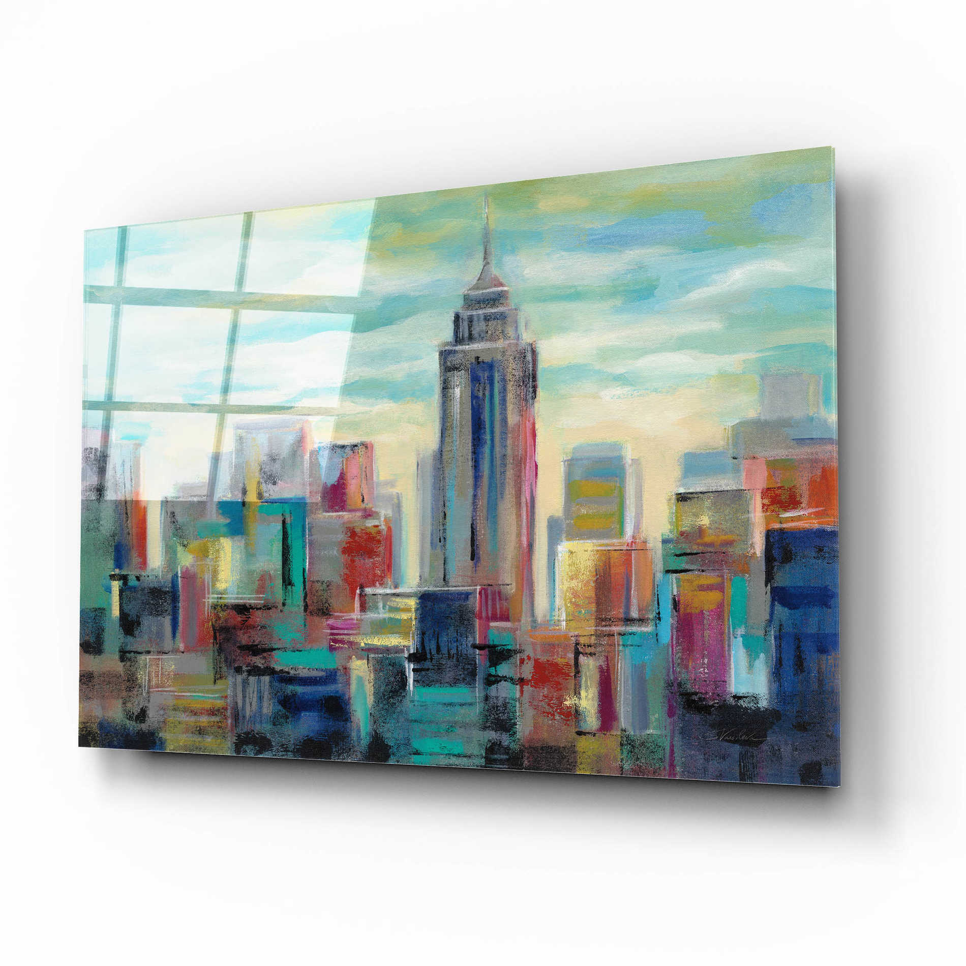 Epic Art 'Colorful Day in Manhattan' by Silvia Vassileva, Acrylic Glass Wall Art,16x12