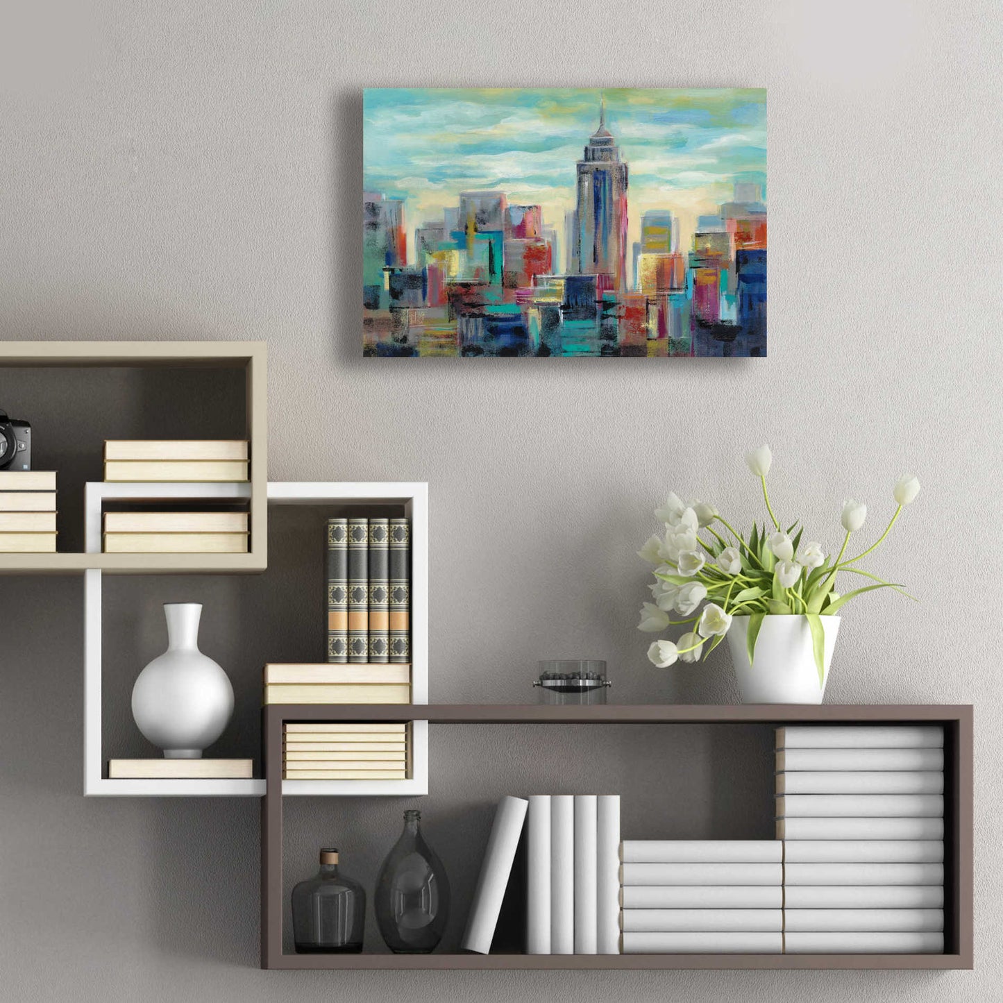 Epic Art 'Colorful Day in Manhattan' by Silvia Vassileva, Acrylic Glass Wall Art,24x16