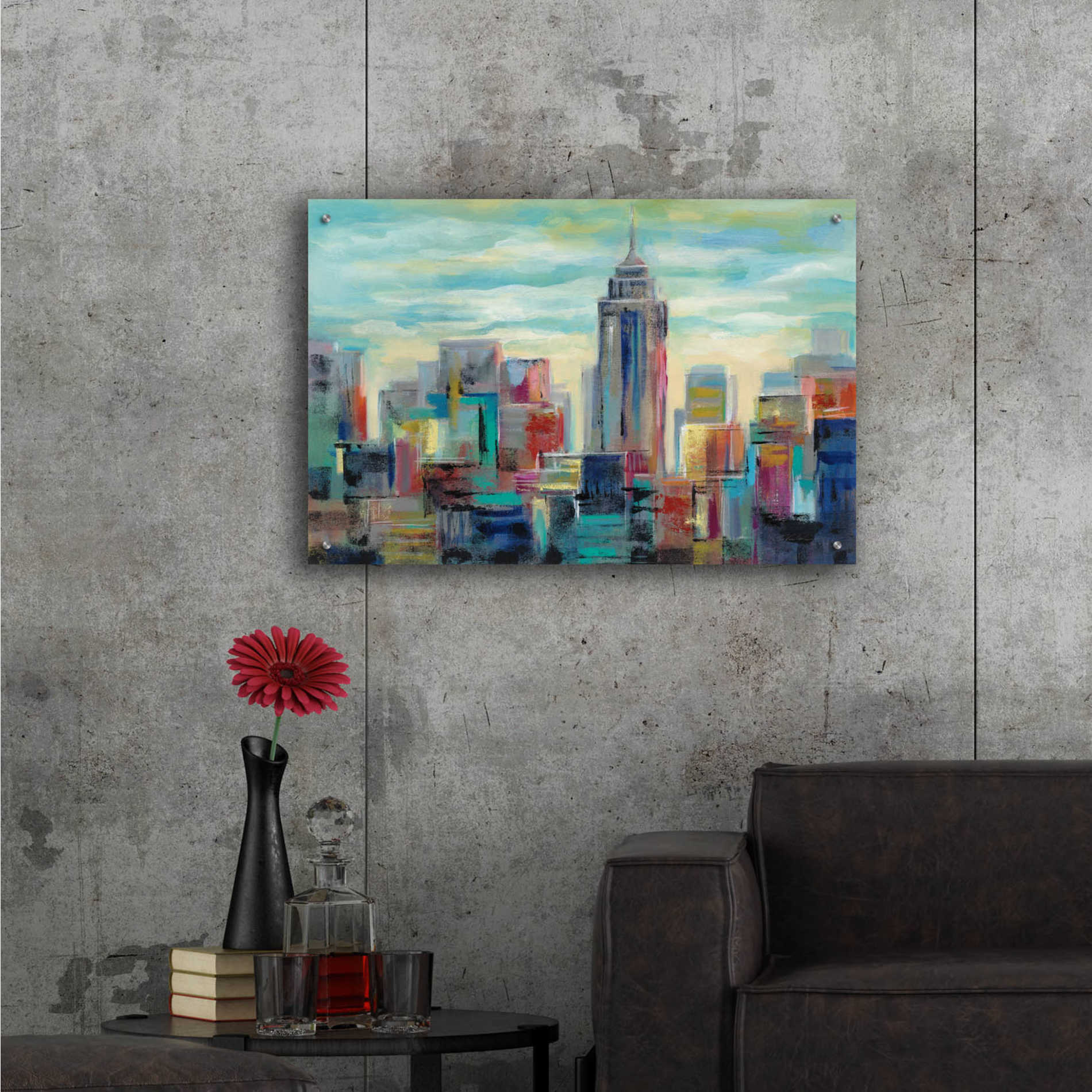 Epic Art 'Colorful Day in Manhattan' by Silvia Vassileva, Acrylic Glass Wall Art,36x24