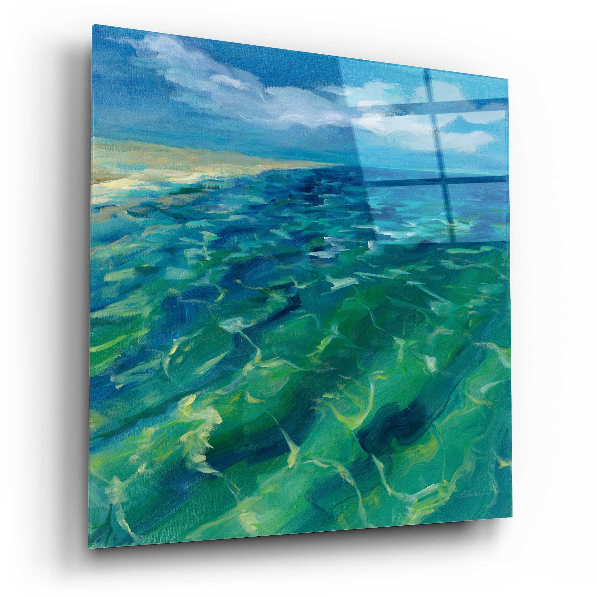 Epic Art 'Sunny Sea Reflections' by Silvia Vassileva, Acrylic Glass Wall Art,12x12