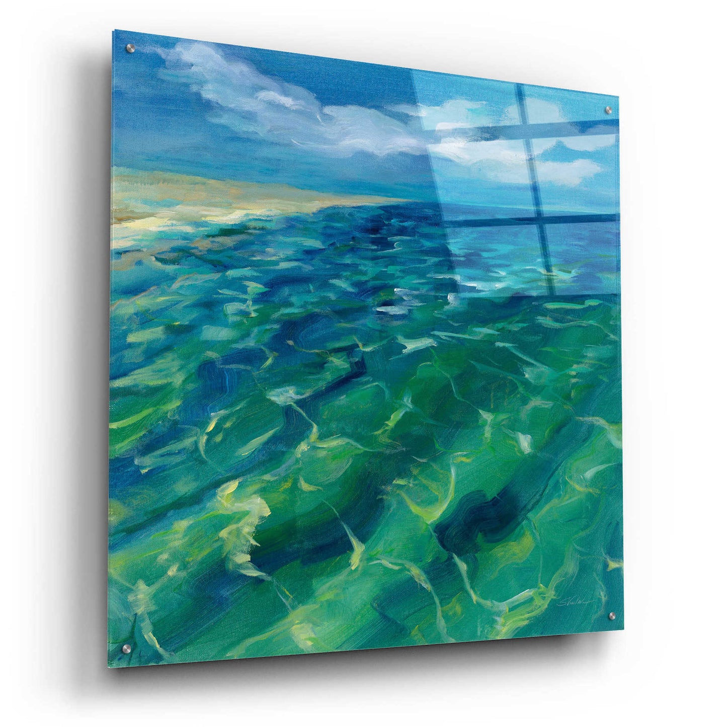 Epic Art 'Sunny Sea Reflections' by Silvia Vassileva, Acrylic Glass Wall Art,36x36