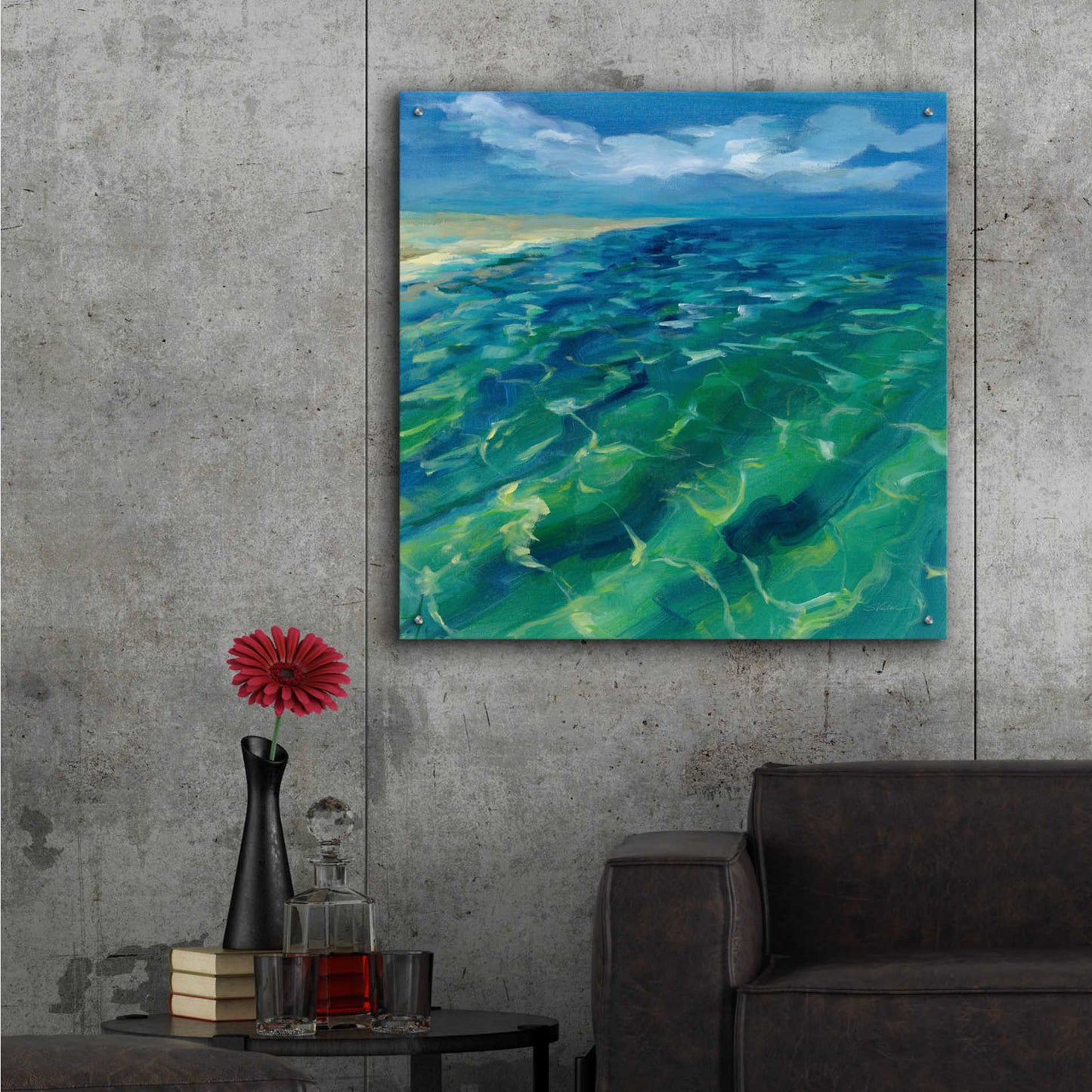 Epic Art 'Sunny Sea Reflections' by Silvia Vassileva, Acrylic Glass Wall Art,36x36