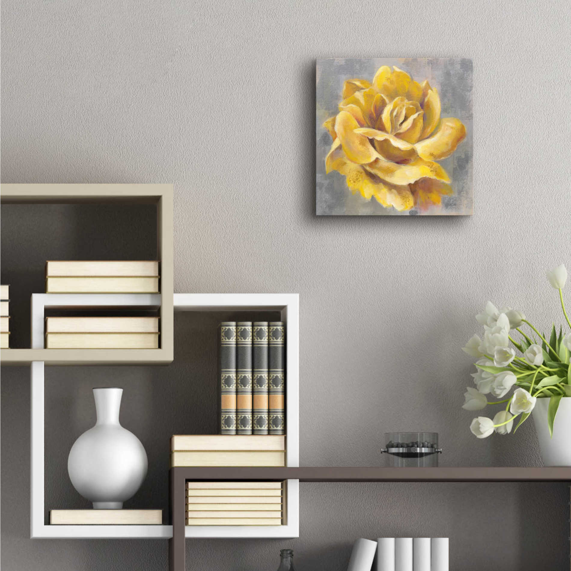 Epic Art 'Yellow Roses I' by Silvia Vassileva, Acrylic Glass Wall Art,12x12