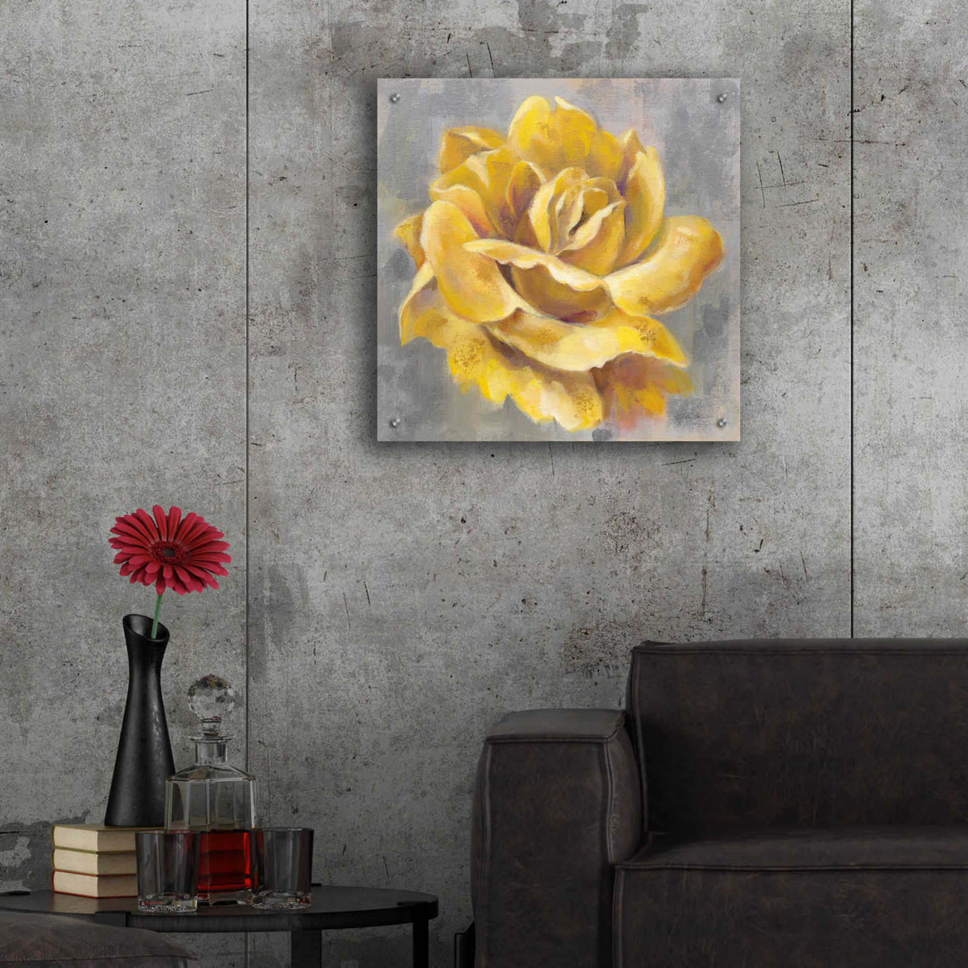 Epic Art 'Yellow Roses I' by Silvia Vassileva, Acrylic Glass Wall Art,24x24