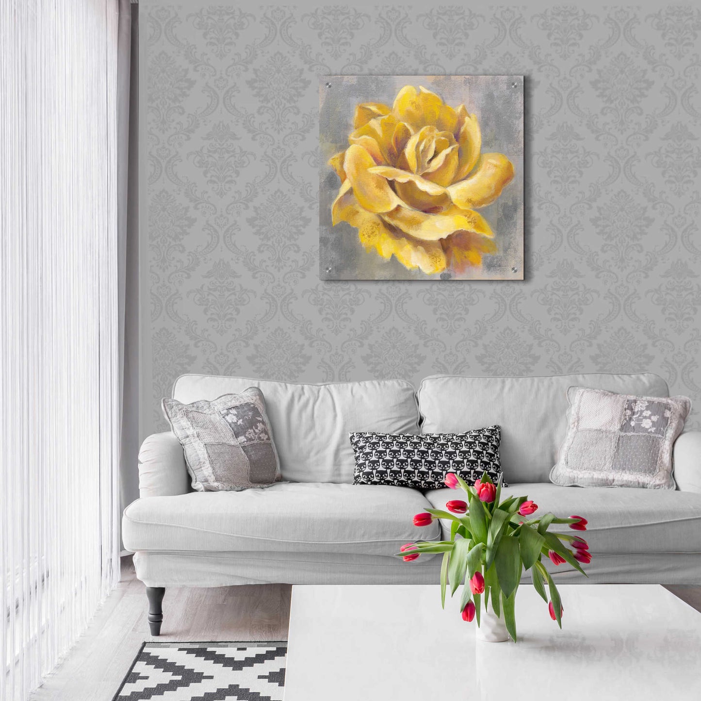 Epic Art 'Yellow Roses I' by Silvia Vassileva, Acrylic Glass Wall Art,24x24