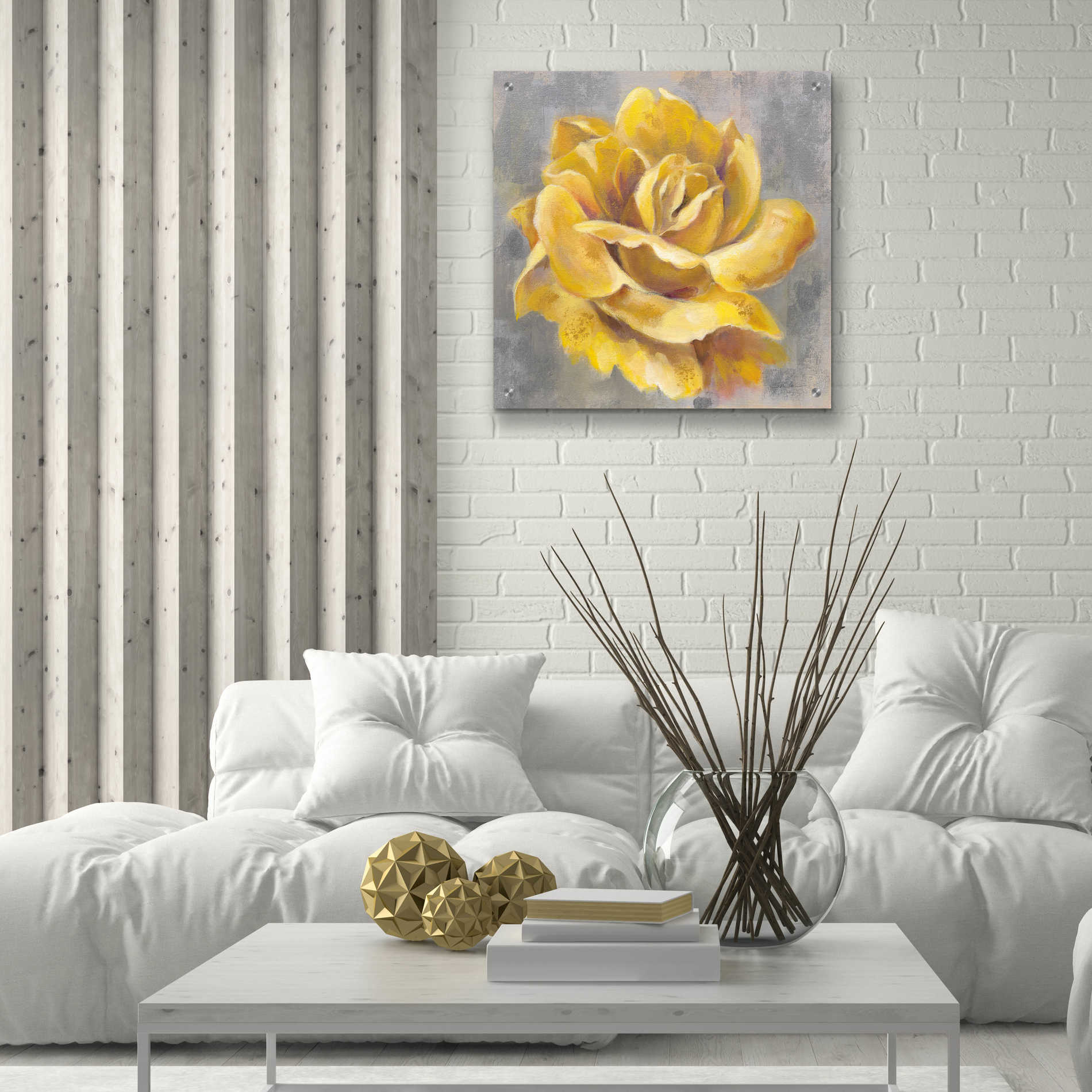 Epic Art 'Yellow Roses I' by Silvia Vassileva, Acrylic Glass Wall Art,24x24