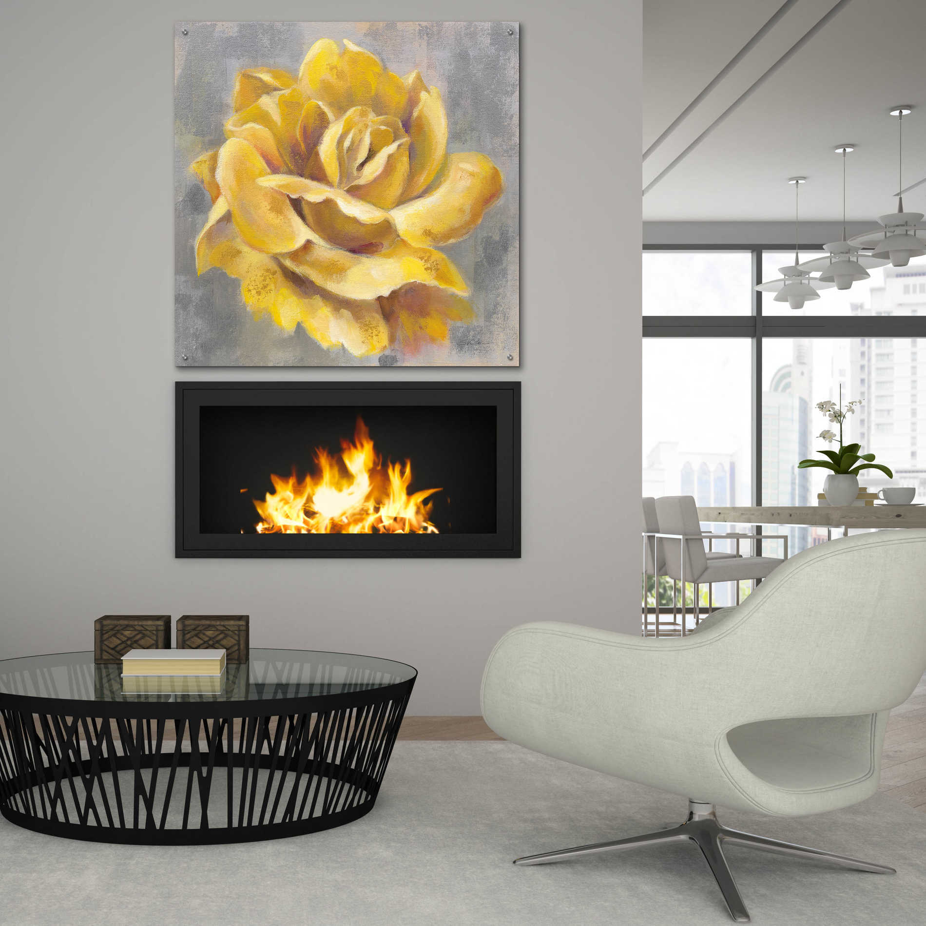 Epic Art 'Yellow Roses I' by Silvia Vassileva, Acrylic Glass Wall Art,36x36