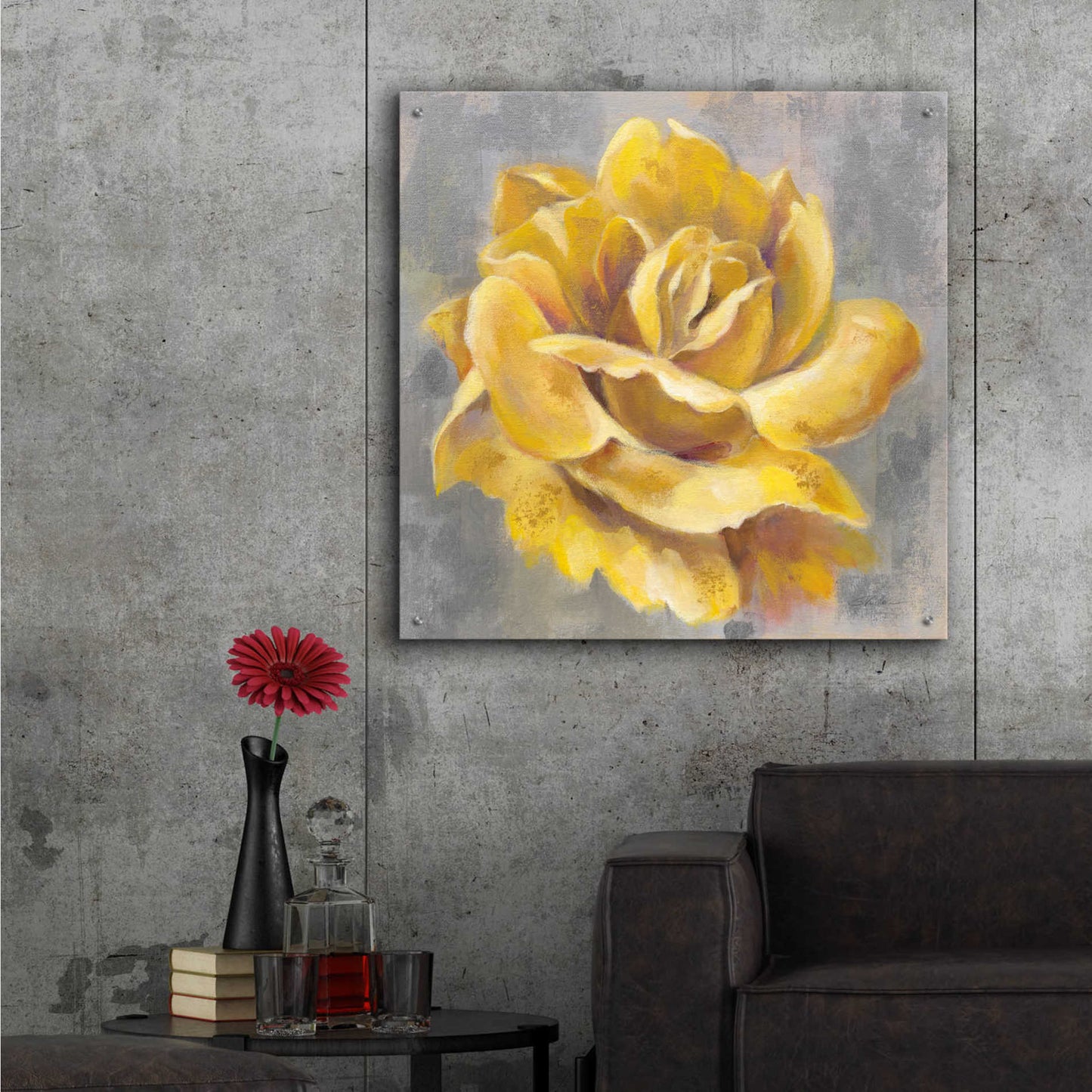 Epic Art 'Yellow Roses I' by Silvia Vassileva, Acrylic Glass Wall Art,36x36