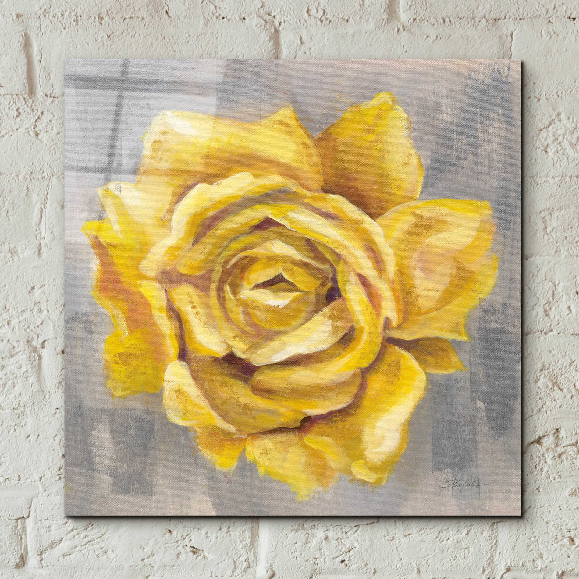 Epic Art 'Yellow Roses II' by Silvia Vassileva, Acrylic Glass Wall Art,12x12