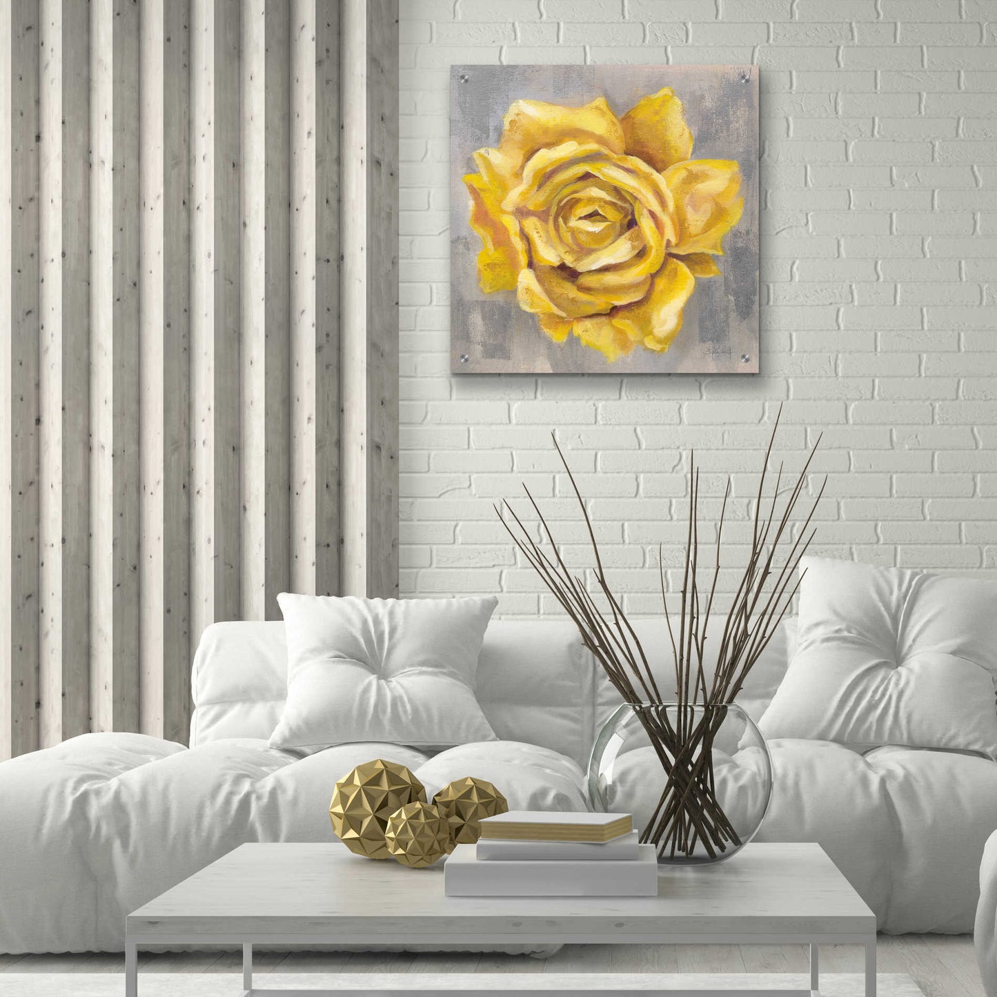 Epic Art 'Yellow Roses II' by Silvia Vassileva, Acrylic Glass Wall Art,24x24