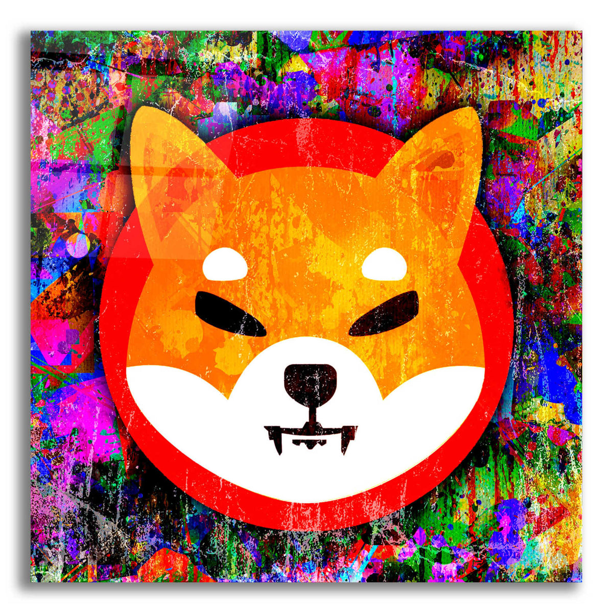 Epic Art 'SHIB Shiba Inu Crypto,' Acrylic Glass Wall Art,12x12x1.1x0,18x18x1.1x0,26x26x1.74x0,37x37x1.74x0